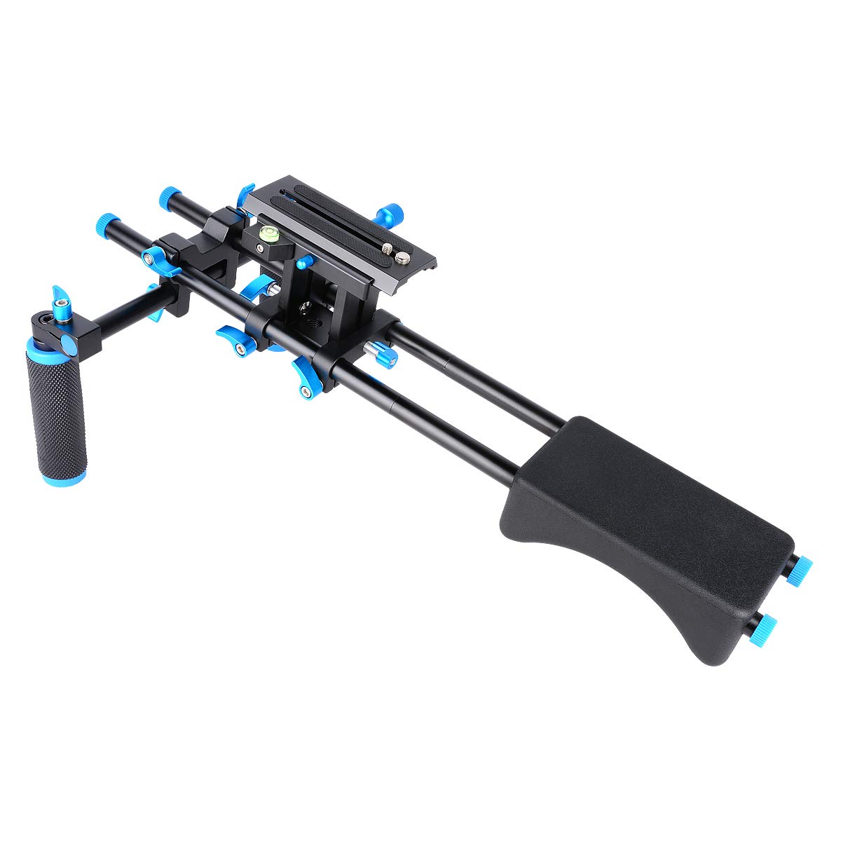 YELANGU D2 DSLR Rig Shoulder Mount Stabilizer for Canon Nikon Sony DSLR Cameras & Camcorders - Professional Video Shooting Equipment for Vlogging, Filmmaking, and Live Streaming (Blue)