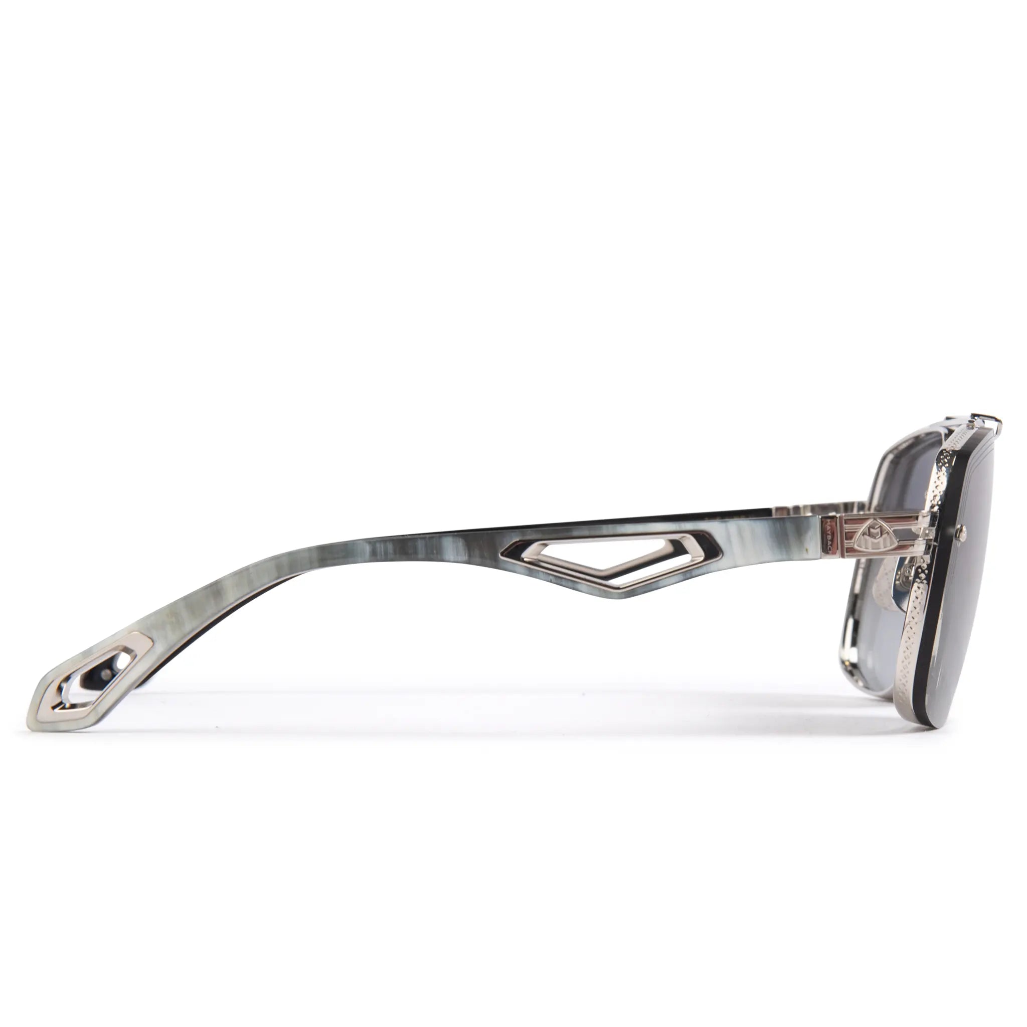 Maybach Eyewear The King II P HT Z63 Platinum Grey Gradient Polarized Sunglasses for Men - Luxury UV Protection Shades for Driving, Travel & Outdoor Activities