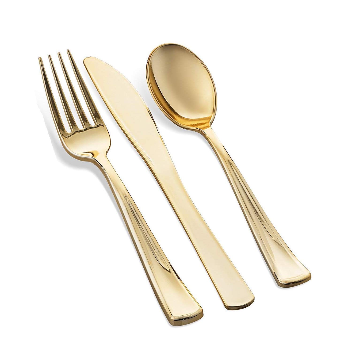 Premium 700-Piece Dinnerware Set for Parties & Events - 200 Gold Rim Plates, 300 Stainless Steel Silverware, 100 Clear Plastic Cups, 100 Linen Napkins - Elegant Table Setting for Weddings, Banquets & Catering Services