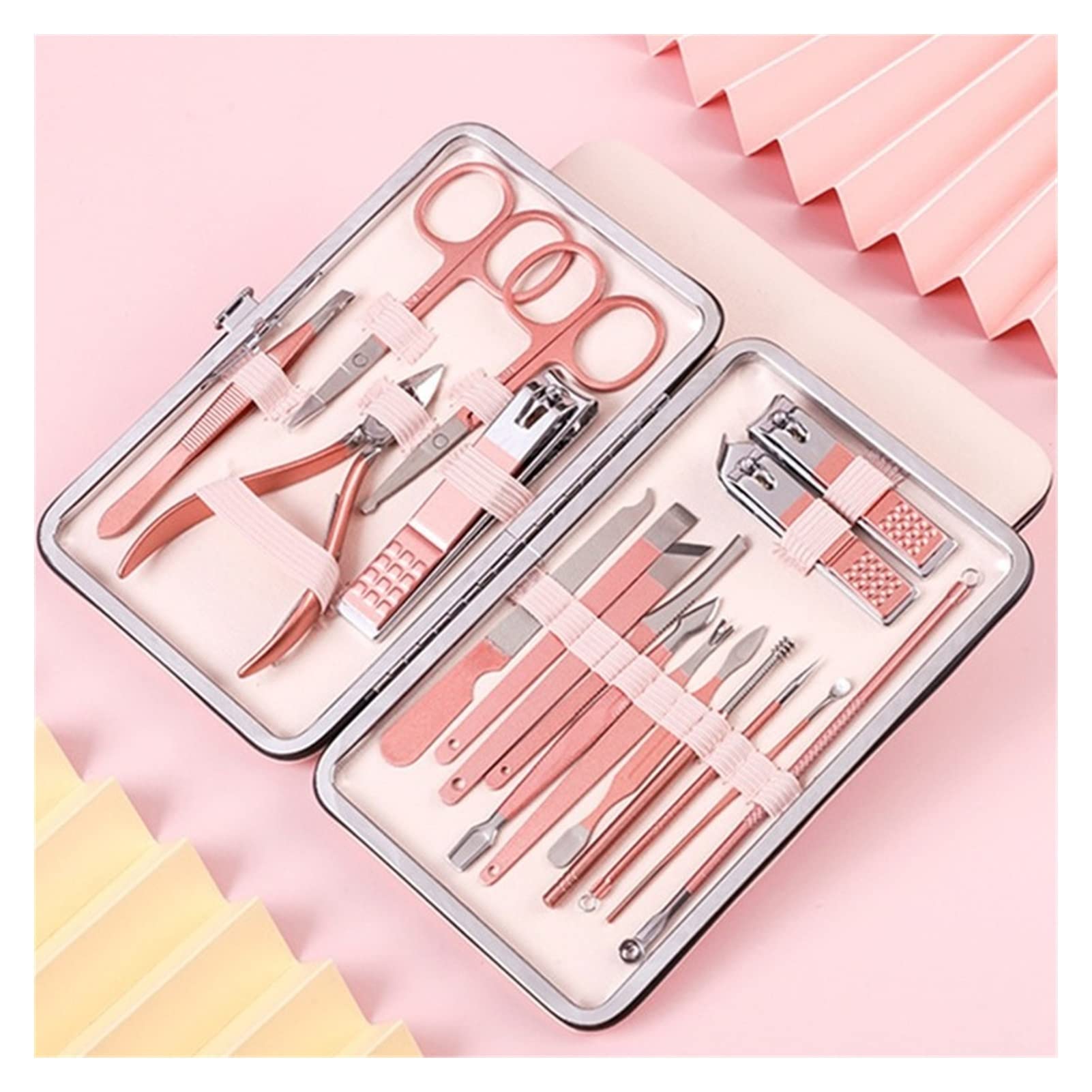 Professional 4-Piece Pink Nail Care Kit - Stainless Steel Scissors, Nail Clippers, Dead Skin Pliers & Pedicure Knife for Manicure & Pedicure | Perfect for Home Salon, Travel & Professional Use