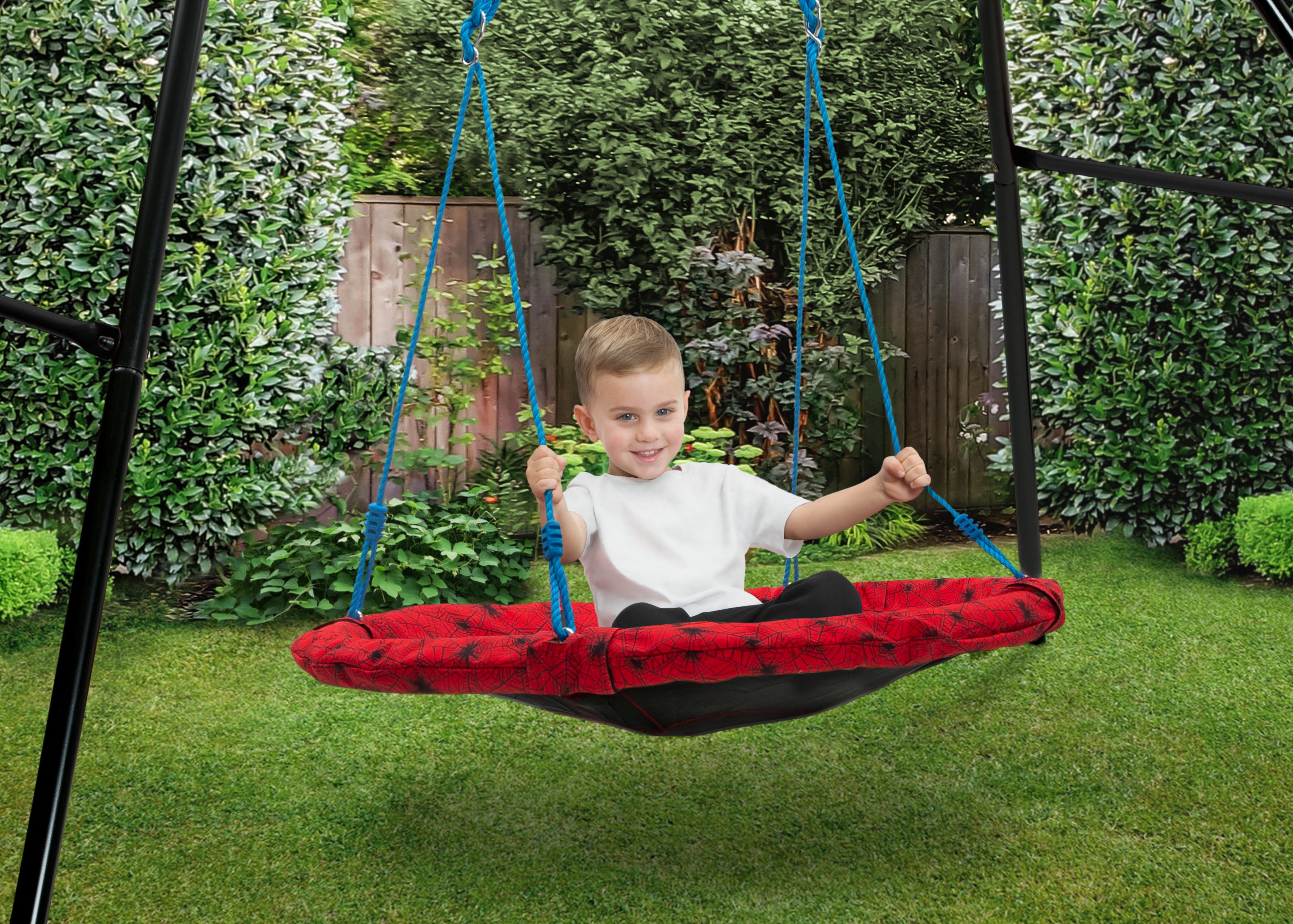 40 Inch Spider-Man Saucer Swing for Kids - Outdoor Play & Backyard Fun - Perfect for Swinging, Spinning & Relaxing