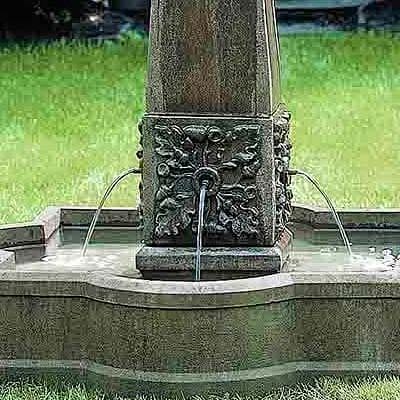 Campania International Palazzo Obelisk Fountain - Outdoor Garden Water Fountain for Patio, Yard, and Landscape Decor - Classic Italian Design with LED Lights