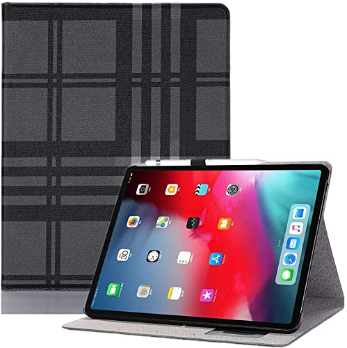 Luxury Folio Stand Case for iPad Pro 12.9 (2022/2021/2020/2018) - 6th/5th/4th/3rd Gen Protective Cover with Pencil Holder & Auto Sleep/Wake - Perfect for Work, Travel & Home Office (Grey)