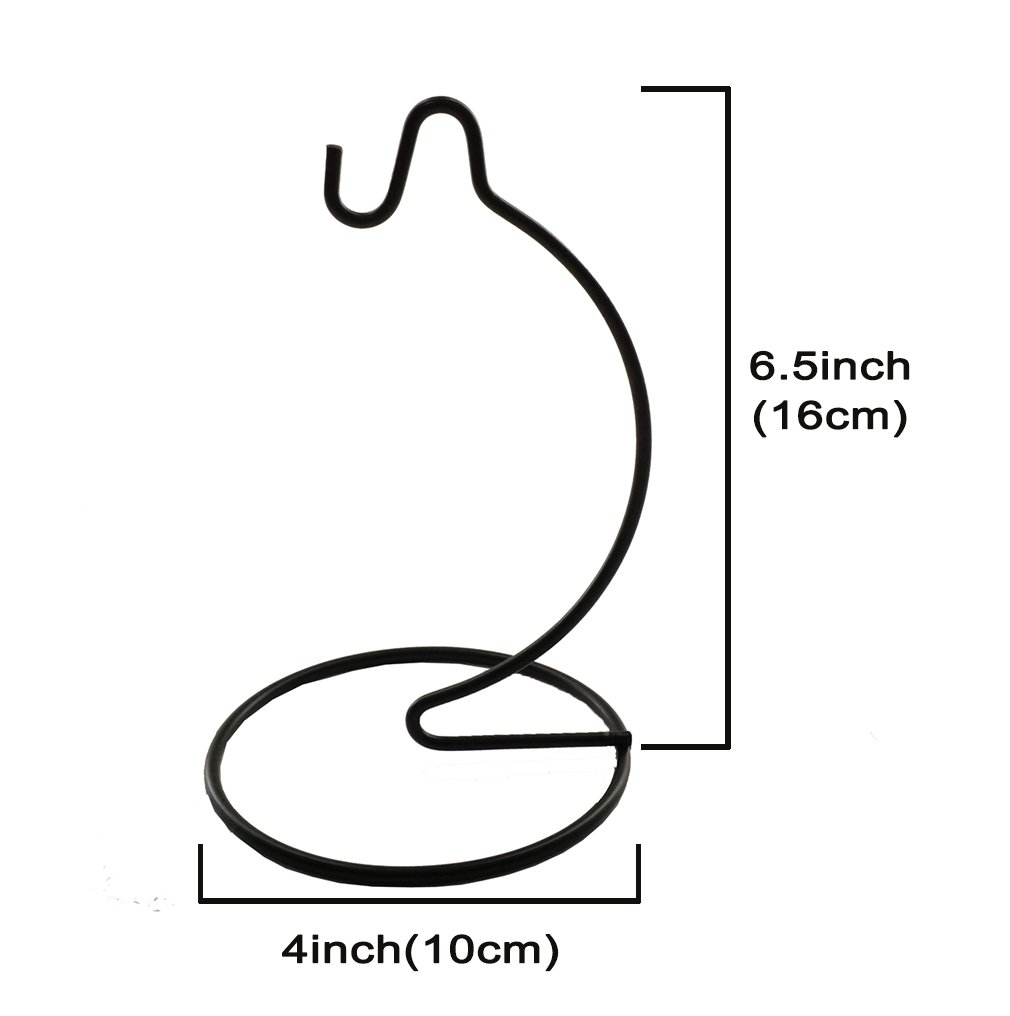 6 Pack 6 Inch Small Ornament Display Stand - Iron Hanging Rack Holder for Glass Globe, Air Plant Terrarium, Christmas Decorations - Perfect for Home, Wedding & Holiday Decor