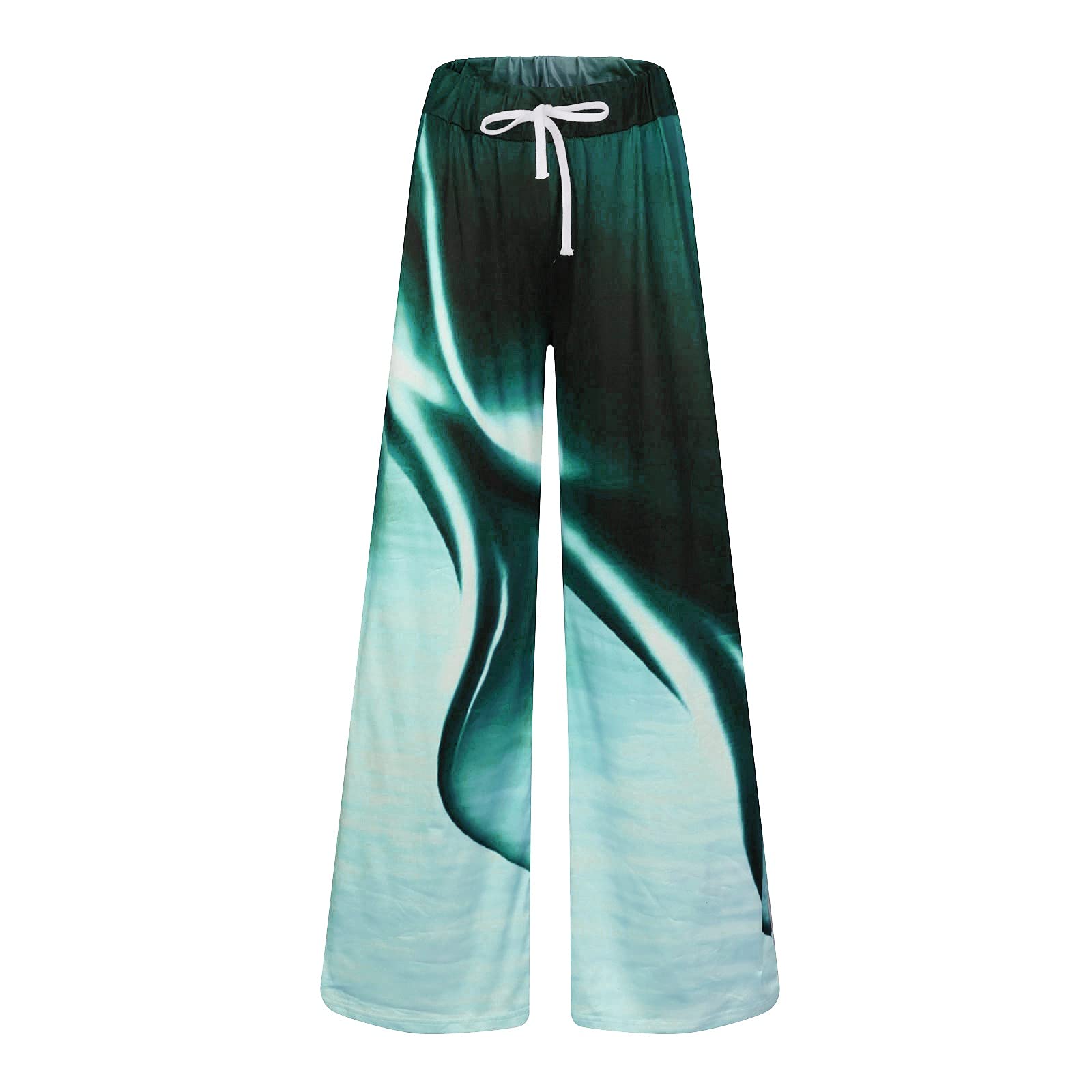 Women's High Waist Yoga Pants with Drawstring - Loose Fit Wide Leg Straight Long Pants for Comfort - Perfect for Yoga, Workouts, Lounge & Casual Wear