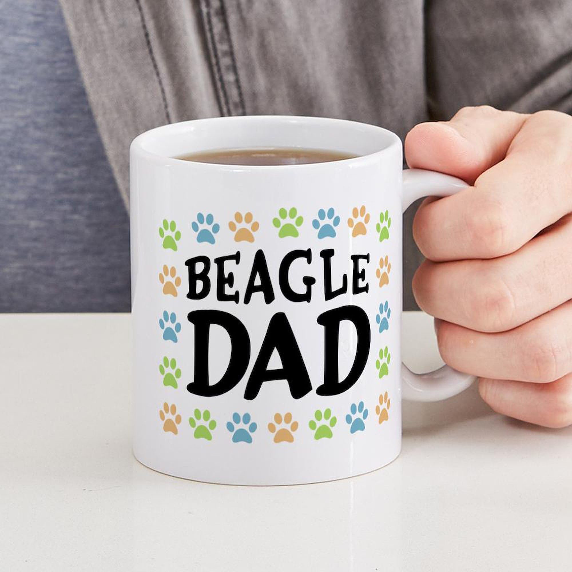 Beagle Dad 11 oz (325 ml) Ceramic Coffee Mug - Perfect Gift for Dog Lovers, Fathers Day & Office Use - Microwave & Dishwasher Safe