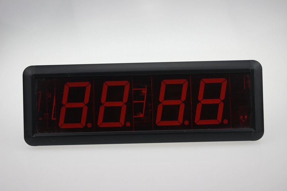 AZOOU 2.3 Inch 4 Digit LED Digital Clock with Countdown/Countup Timer - Red Display for Kitchen, Bedroom, Office, and Gym Time Tracking