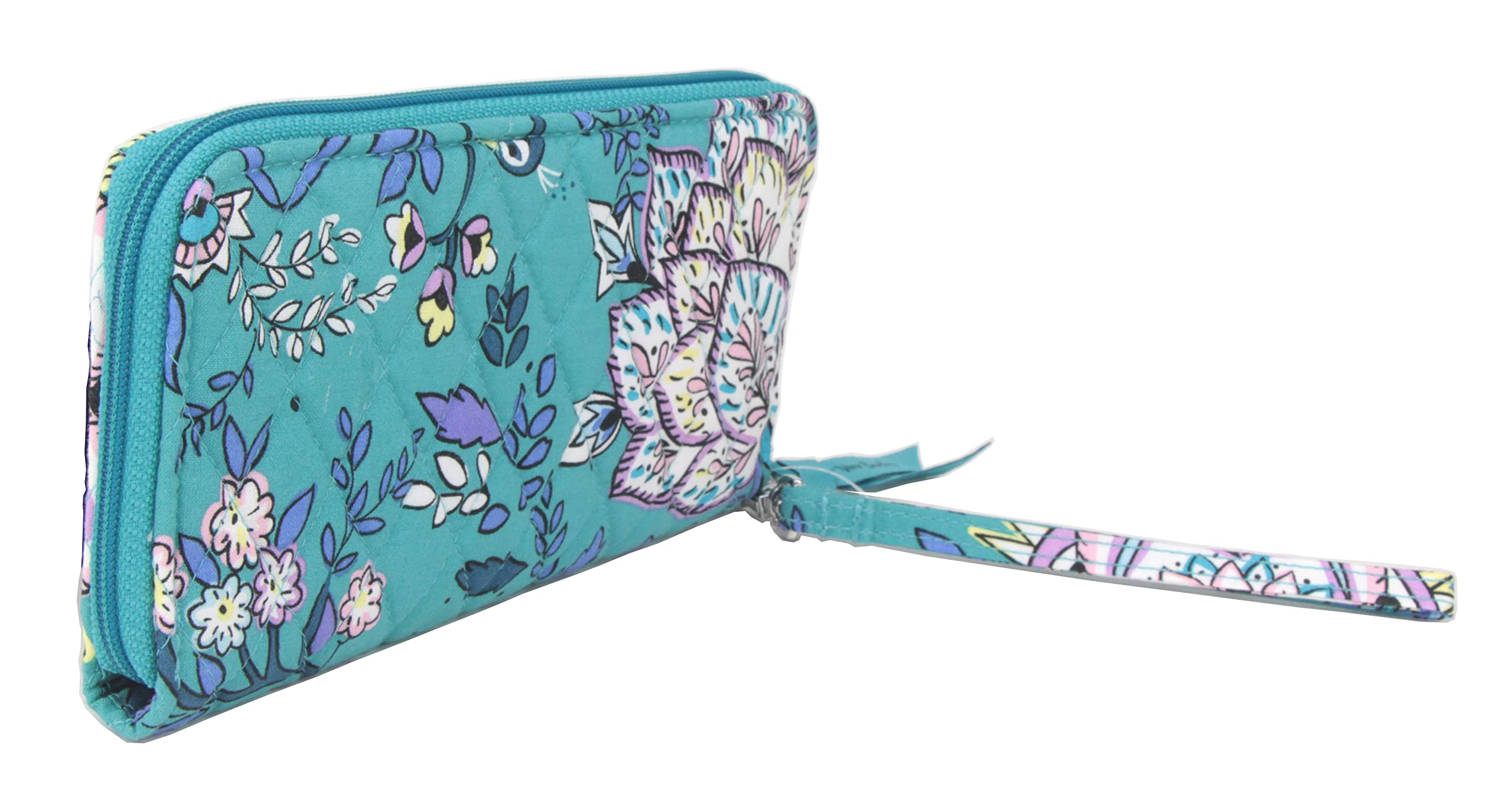 Vera Bradley Women's RFID Blocking Cotton Accordion Wristlet Wallet - Secure & Stylish for Travel, Shopping & Everyday Use