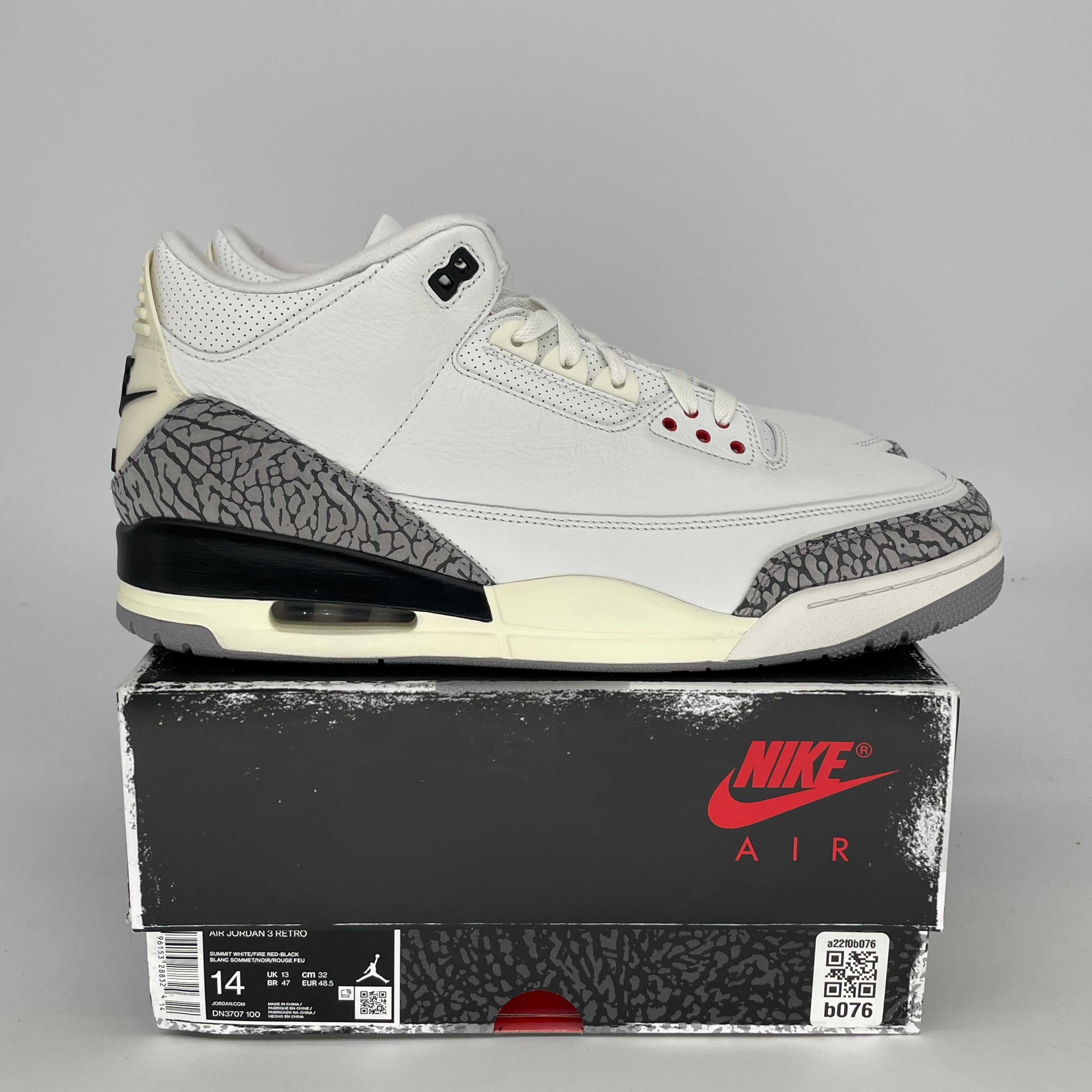 AIR JORDAN 3 White Cement Reimagined Basketball Shoes - Men's Size 14 (DN3707-100) - Retro Style Sneakers for Casual Wear & Street Fashion