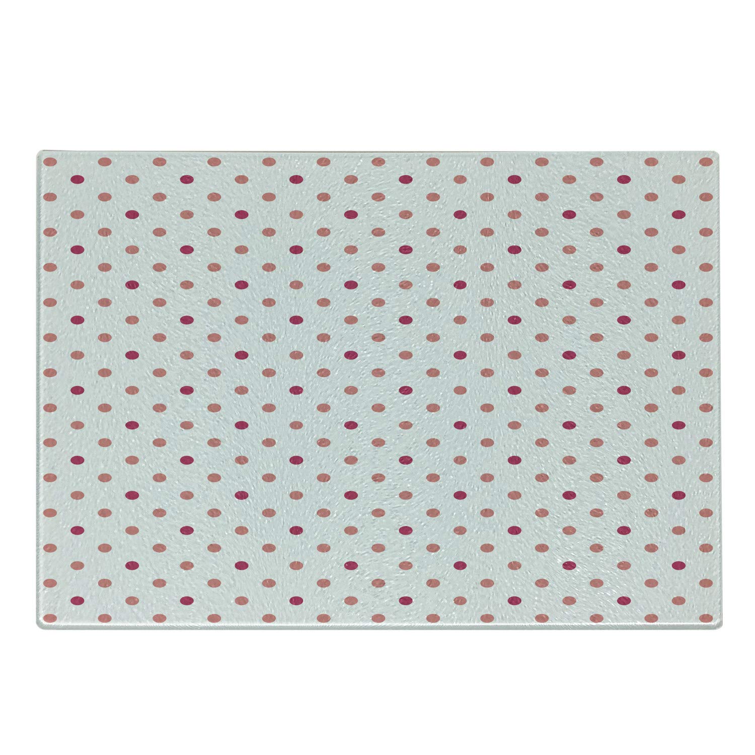 Ambesonne Coral Tempered Glass Cutting Board - Classic Retro Polka Dot Design, Decorative Serving Board for Kitchen, Small Size in Coral Hot Pink & White - Perfect for Cheese, Charcuterie & Appetizer Presentation