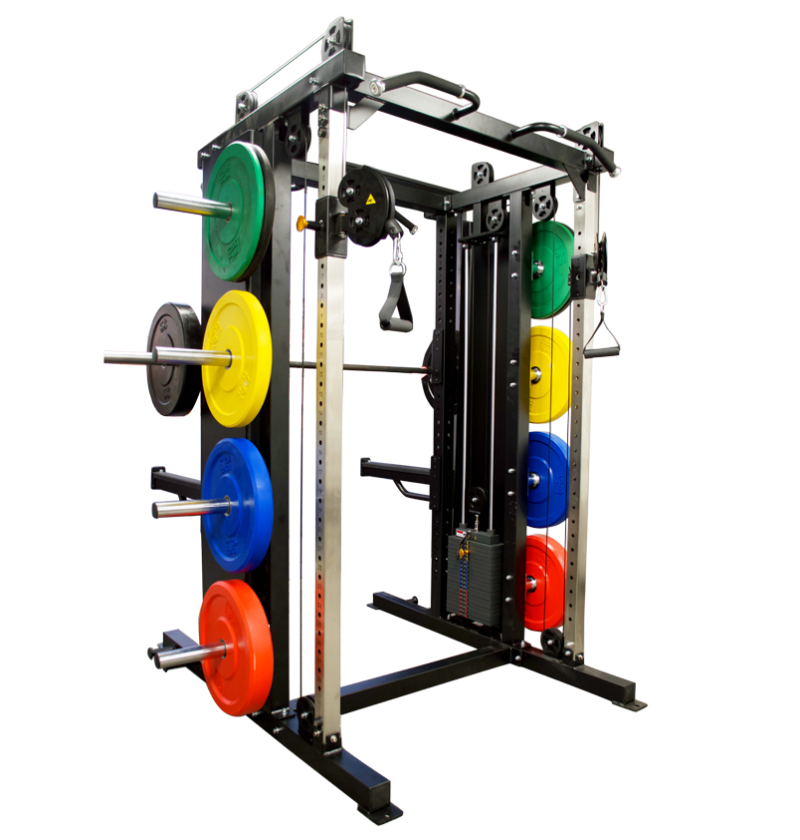 Double Sided Functional Trainer Squat Rack - Home Gym Equipment for Strength Training & CrossFit Workouts
