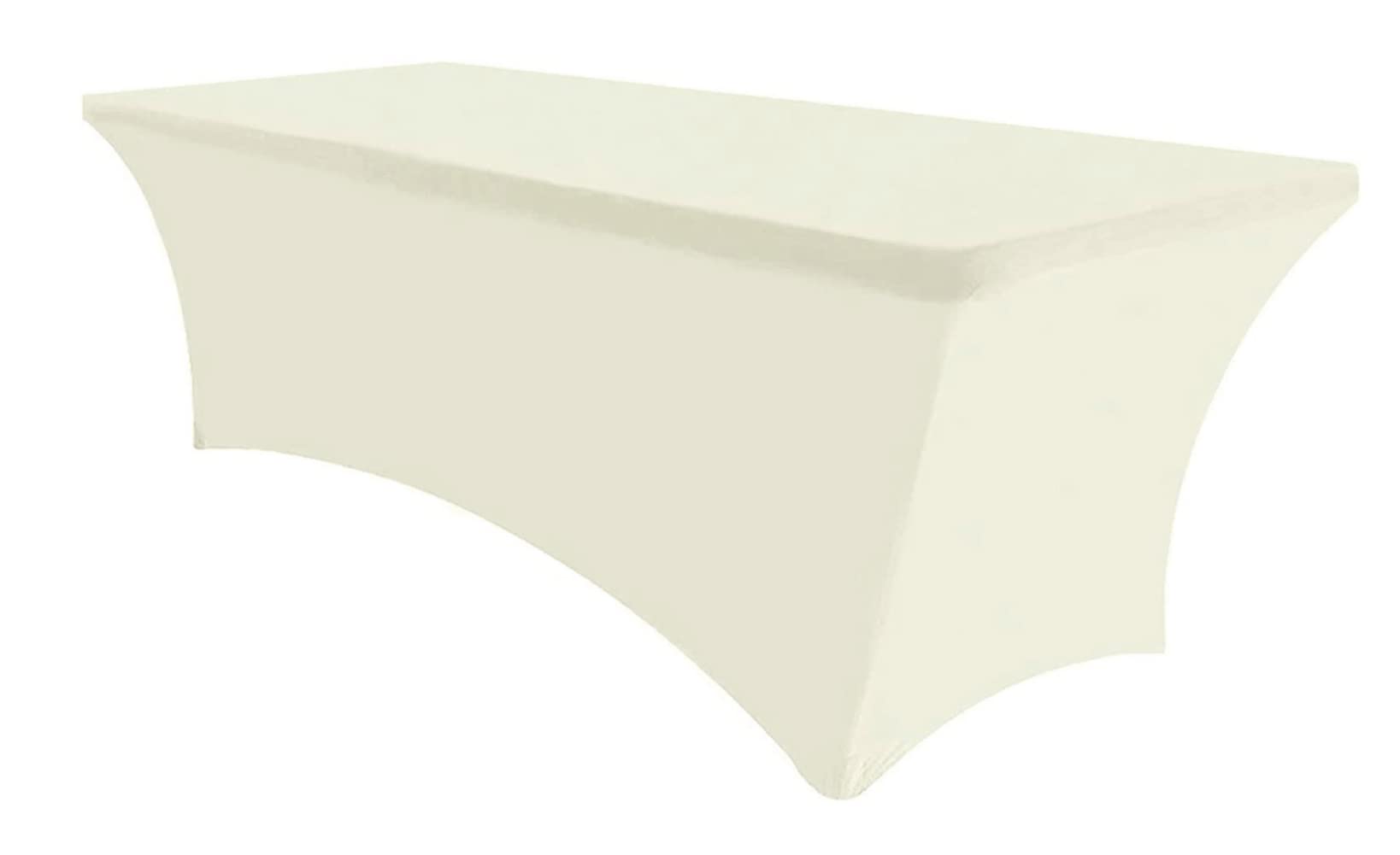 15-Pack Ivory Spandex Tablecloths 6ft for Wedding Decor & Events