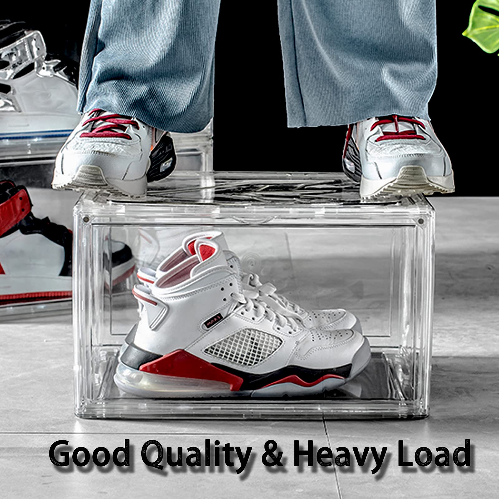 9-Pack Clear Stackable Shoe Storage Boxes with Magnetic Side Opening – Transparent Plastic Sneaker Organizer for Closet, Bedroom & Display – Perfect for Sneaker Collection & Shoe Organization