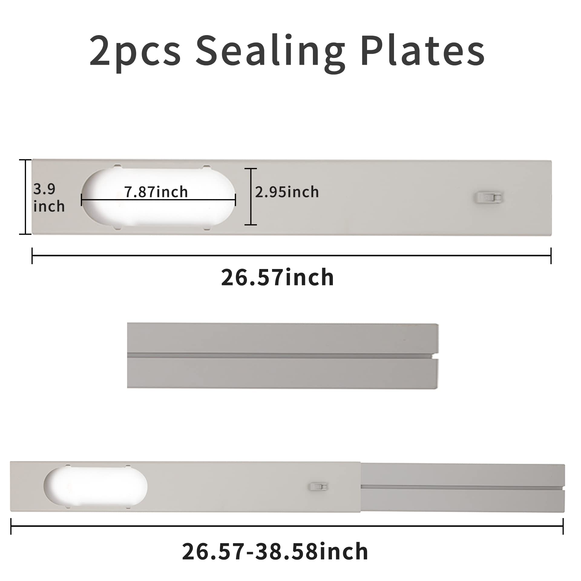Shinco Adjustable Sliding Door Air Conditioner Window Seal Plate with Lock - Portable AC Vent Kit (26.57-38.58 Inches) - Perfect for Bedrooms, Living Rooms & Offices