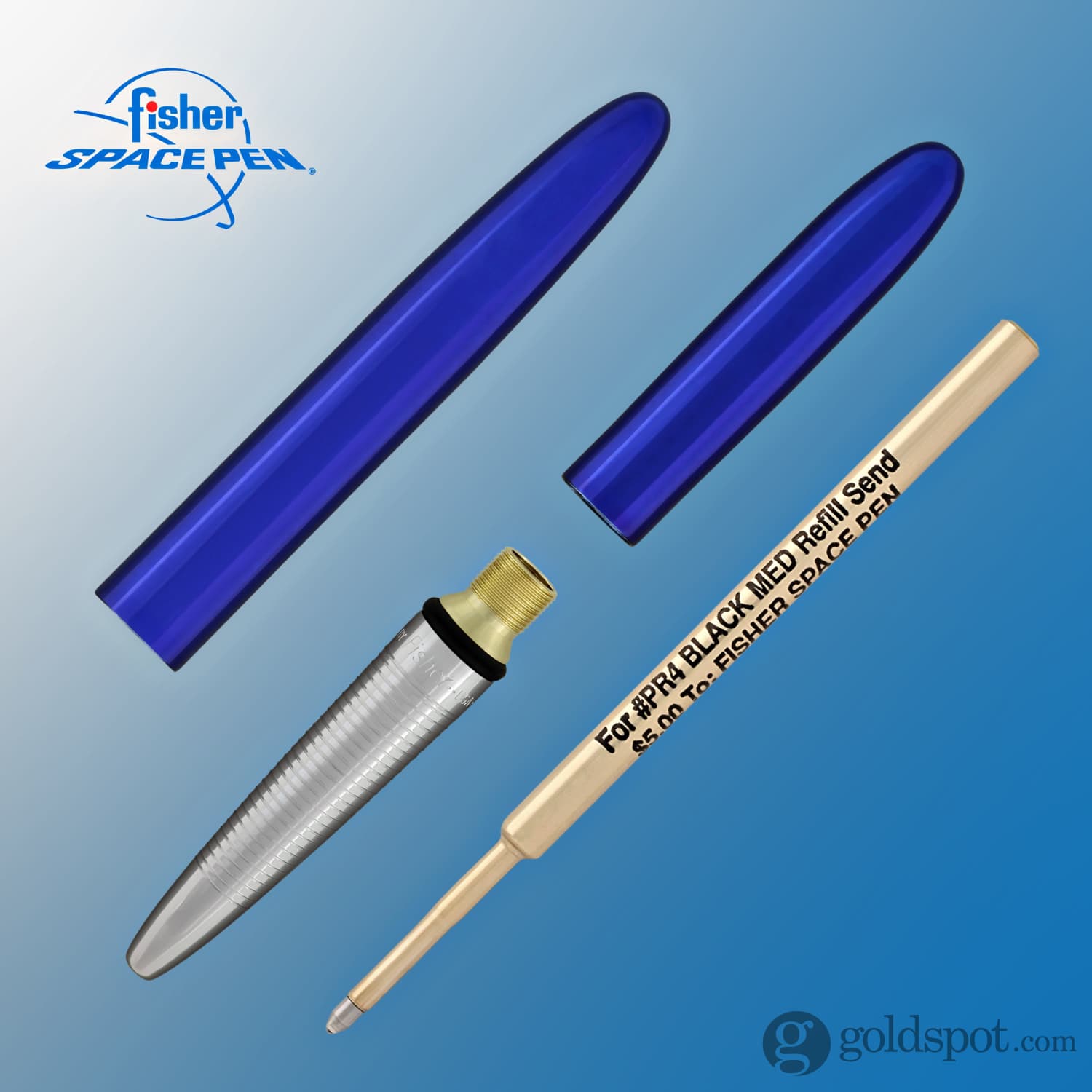 Fisher Space Pen Bullet Ballpoint Pen - Blue Moon (Blueberry) - Compact & Refillable Stainless Steel Pen for Everyday Carry, Travel, Gifts & Outdoor Adventures