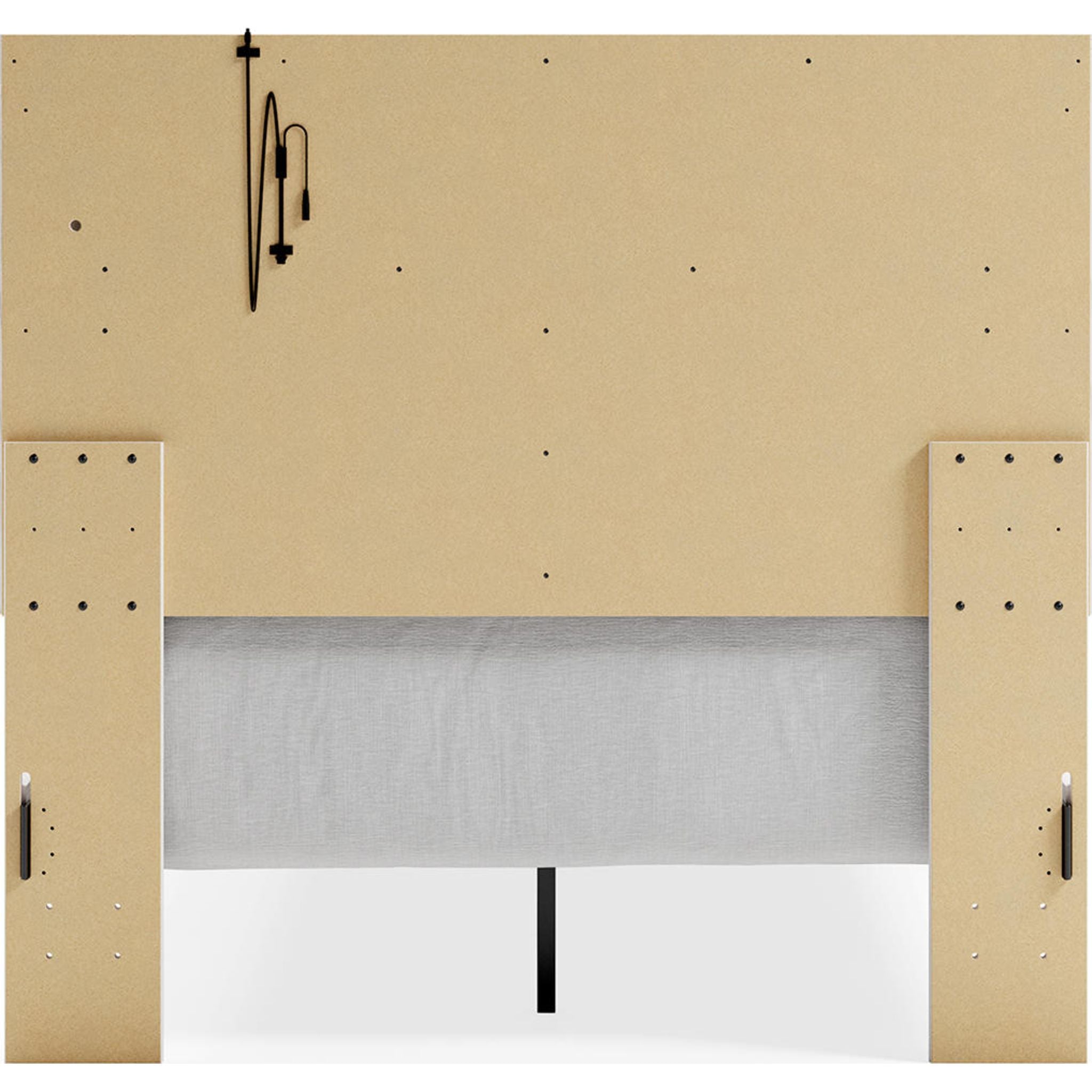 Altyra White Panel Bed Frame - Queen Size, Modern Platform Bed with Upholstered Headboard for Bedroom Decor