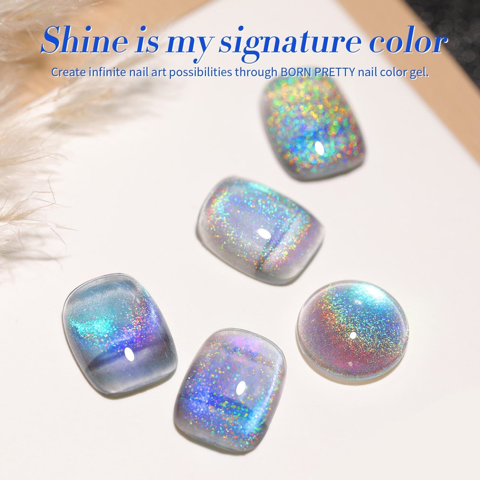 Iridescent Glass Cat Magnetic Gel Nail Polish - 15ml Blue for Nail Art & Manicure - Perfect for DIY Nails, Salon Use & Gift Giving