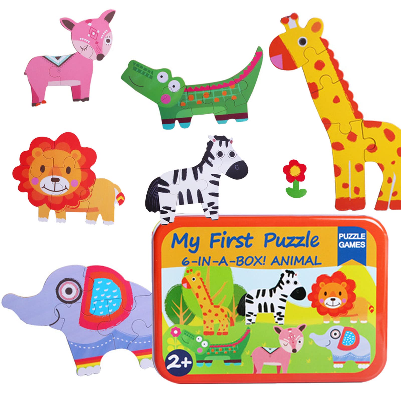 Wooden Animal Puzzles for Toddlers Ages 2-4 - Montessori Learning Toys, Educational Jigsaw Puzzles for Preschool Boys & Girls - Perfect Birthday & Easter Gifts for Kids - Fun Playtime & Early Childhood Development Activity