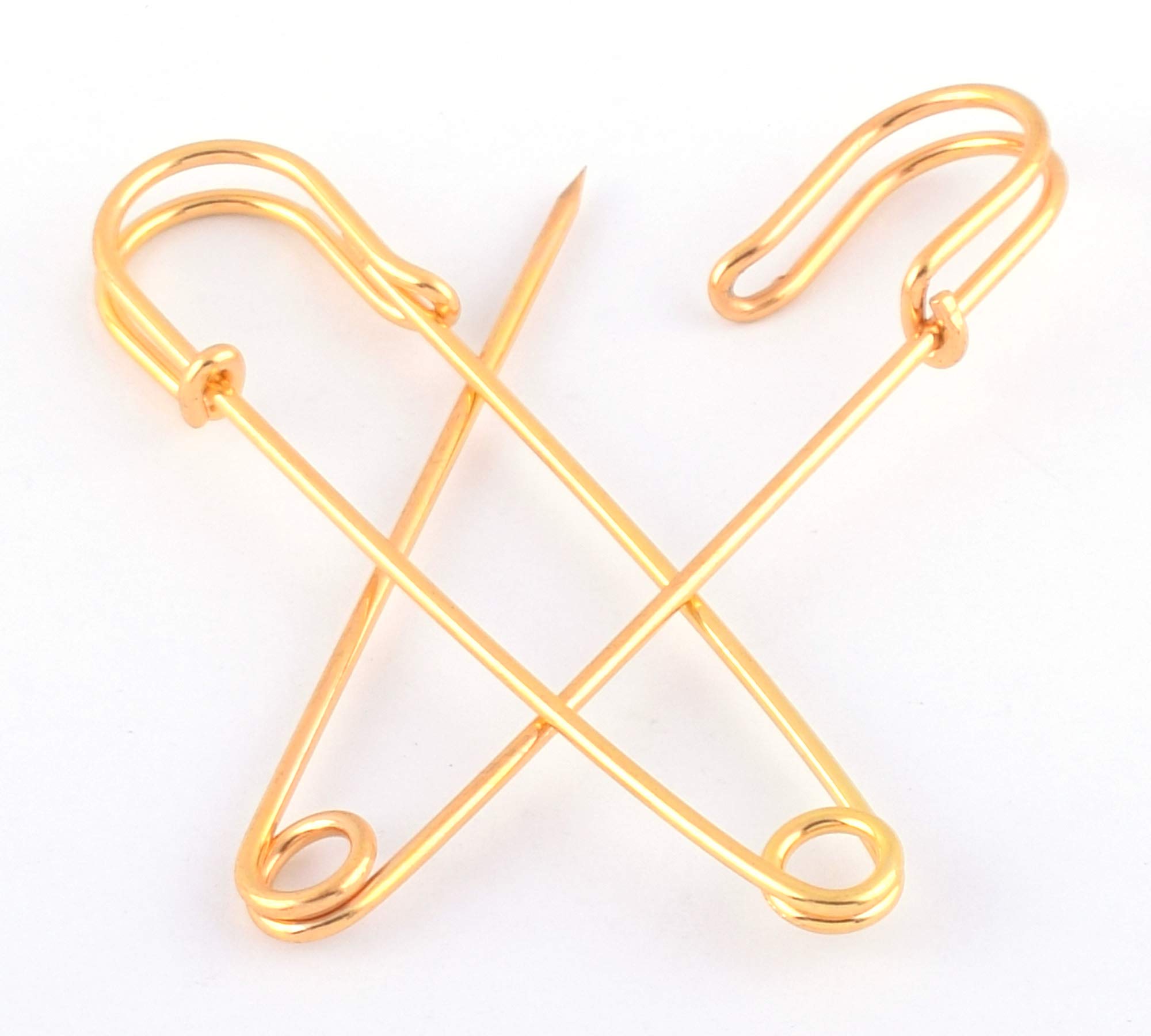 8pcs 76mm Gold Safety Pins - Large Kilt Pins for Sewing & DIY Crafts