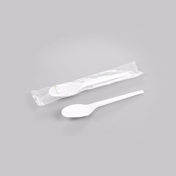 Eco-Friendly White CPLA Compostable Spoons - Heat Resistant, Biodegradable Cutlery (250 Count) - Perfect for Parties, Picnics & Sustainable Dining