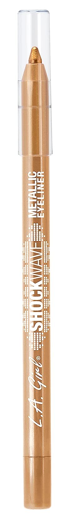 L.A GIRL Shockwave Metallic Eyeliner - Gold Medal | Long-Lasting Waterproof Liquid Eye Liner for Dramatic Makeup Looks | Perfect for Parties, Night Out & Special Occasions