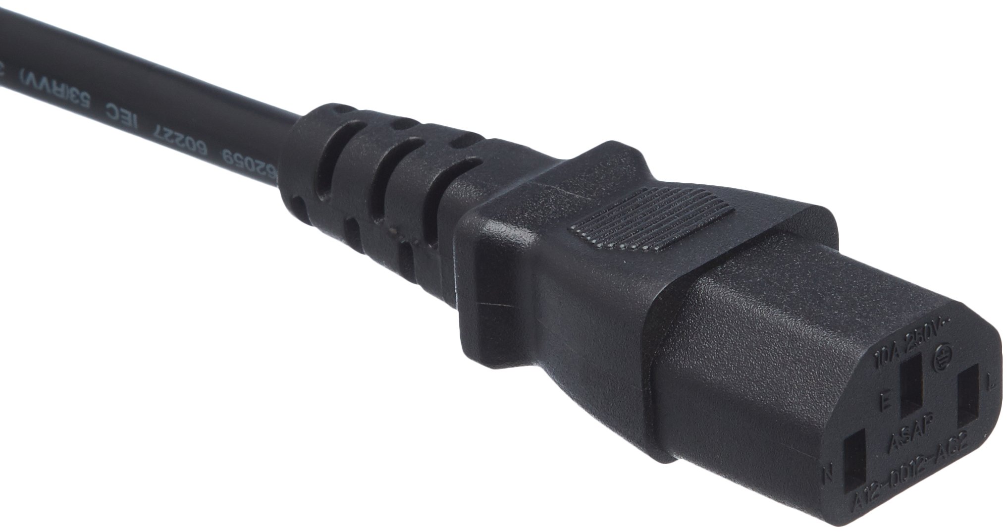 Amazon Basics 3m Black Power Cable - Universal Replacement Cord for TVs, Monitors & Electronics - Durable & Reliable Power Supply Solution