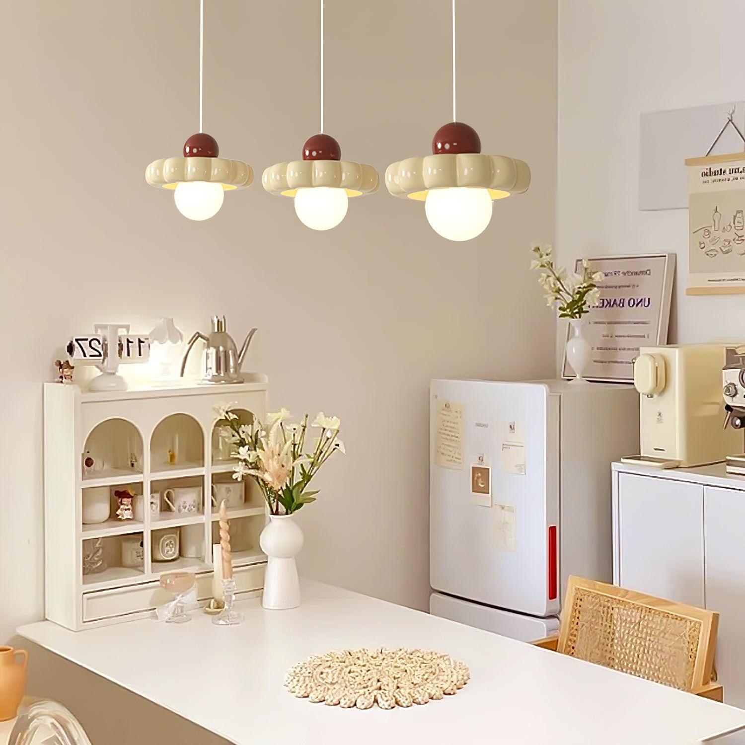 Stylish Cream Cloud Pendant Light - Modern Hanging Chandelier for Bedroom, Living Room & Dining Room Decor - Soft Glow Lighting Fixture for Home & Office Spaces