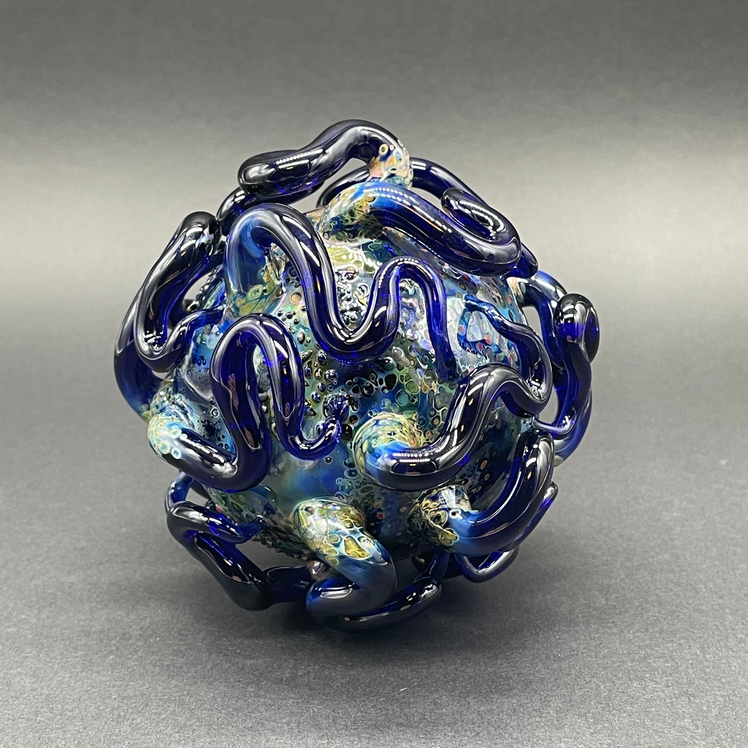 Worm Globe Ornament - Unique Handmade Decorative Glass Ball for Home, Garden, and Christmas Tree Decor | Perfect Gift for Nature Lovers