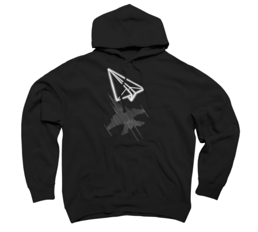 Design By Humans Unisex Paper Plane Graphic Pullover Hoodie by Mickatchu - Soft Cotton Streetwear for Men & Women - Perfect for Casual Outfits, Lounge Wear & Gifts