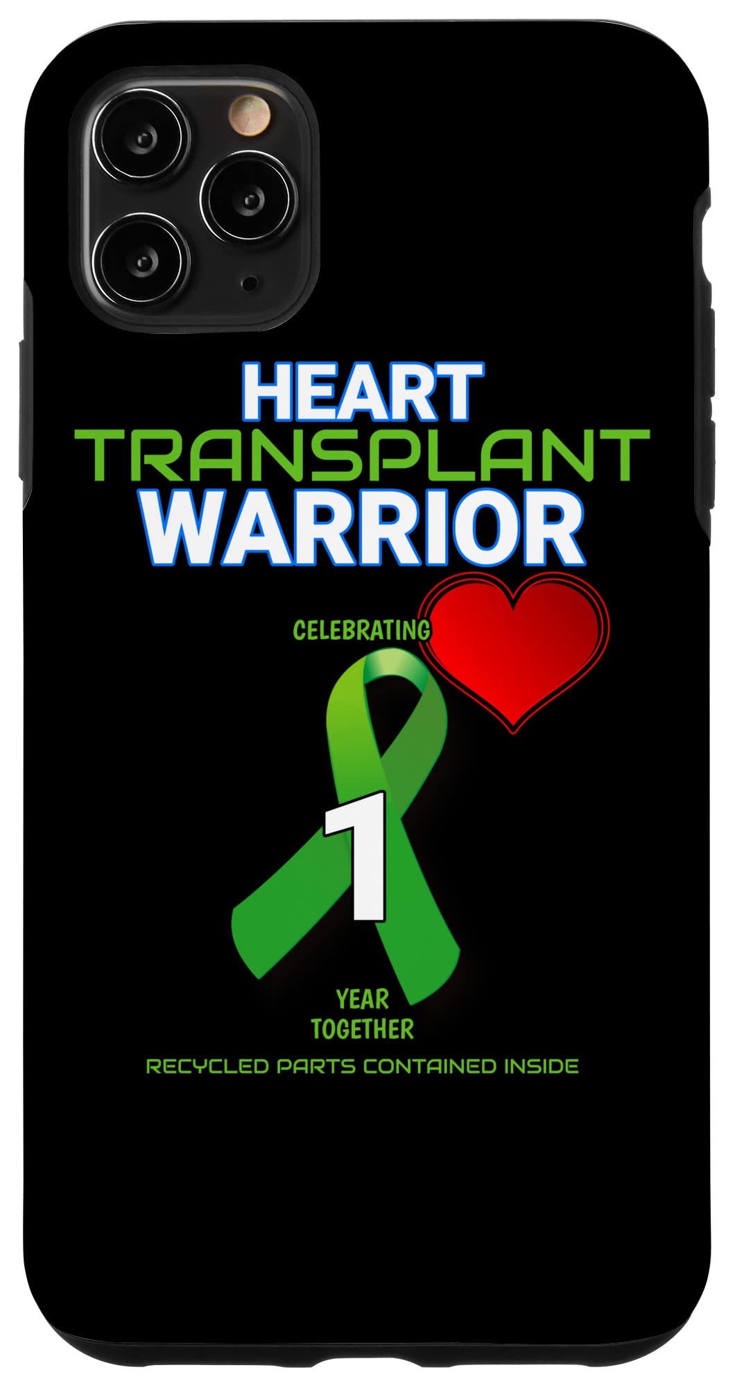 iPhone 11 Pro Max Case - Heart Transplant Survivor Warrior 1st Anniversary Commemorative Phone Cover - Perfect for Medical Survivors, Awareness Support & Special Occasion Gifting