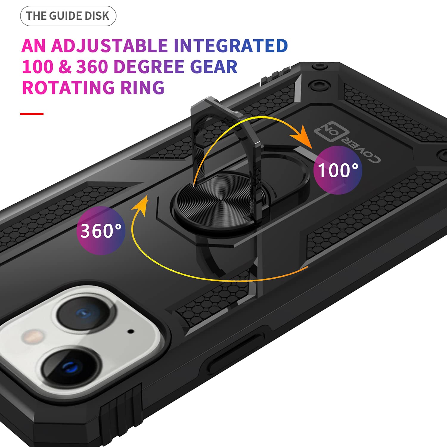 CoverON Rugged Magnetic Mount Case for Apple iPhone 13 - Shockproof Protective Phone Cover with Strong Magnet (Black) | Perfect for Outdoor Adventures, Work & Daily Use