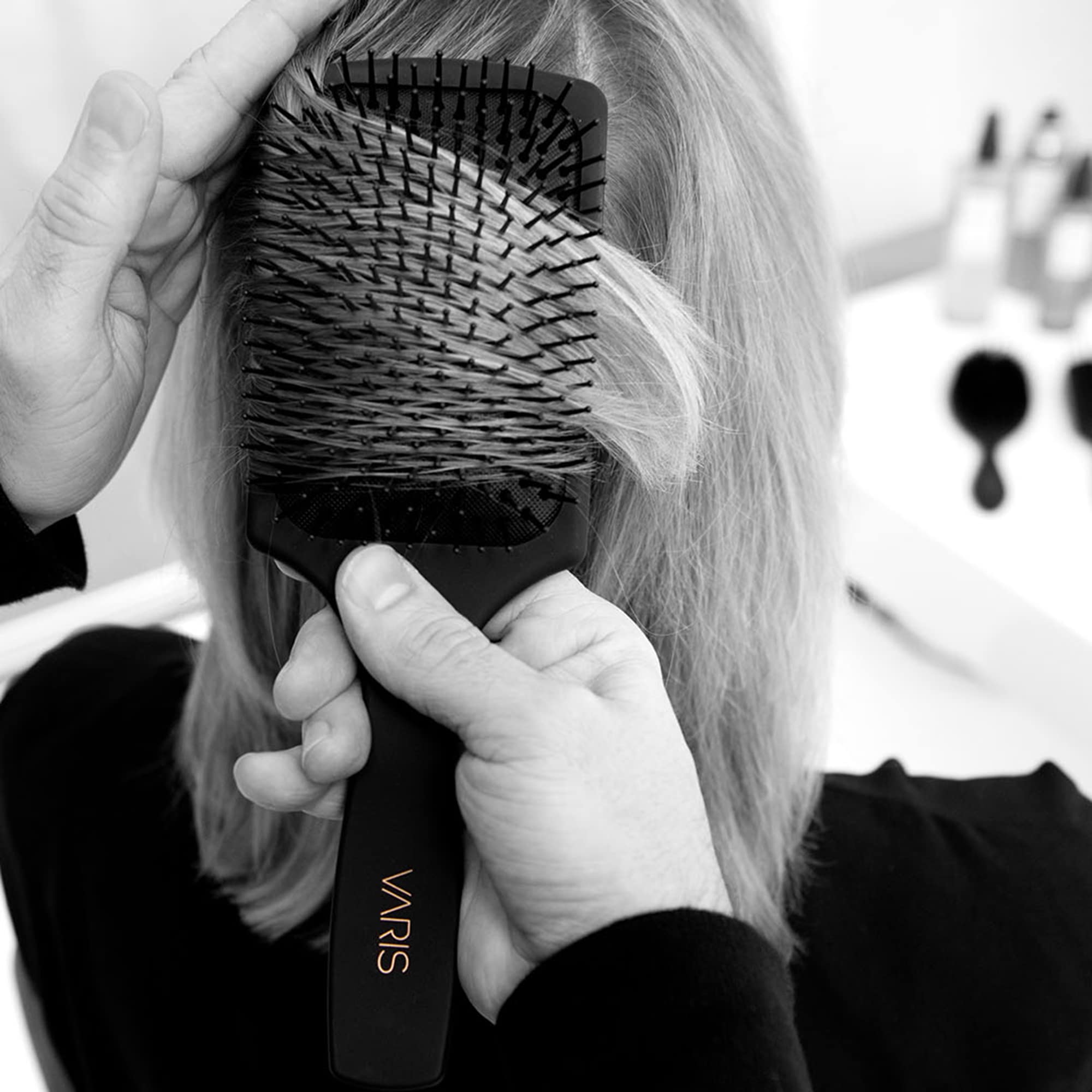 VARIS Professional Paddle Hair Brush for Smoothing & Detangling - Perfect for Wet/Dry Hair Styling at Home & Salon Use