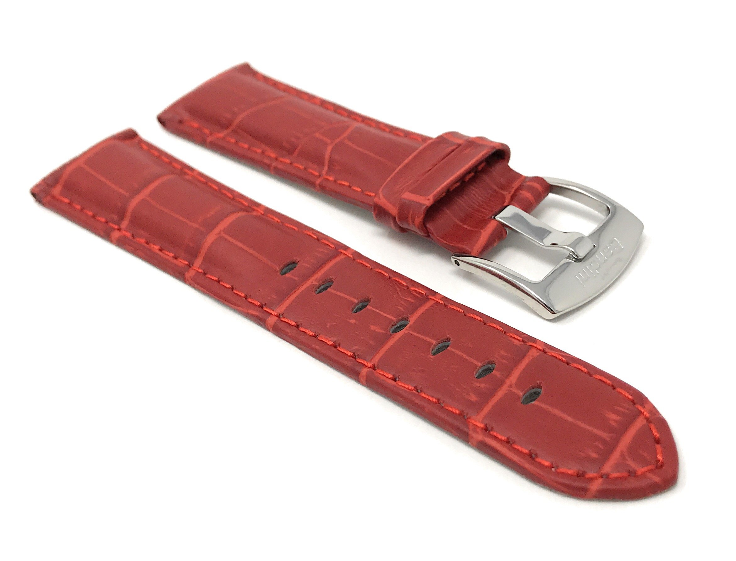 Men's 20mm Alligator Leather Watch Band - Classic & Smart Watch Strap Replacement - for Daily Wear & Formal Occasions