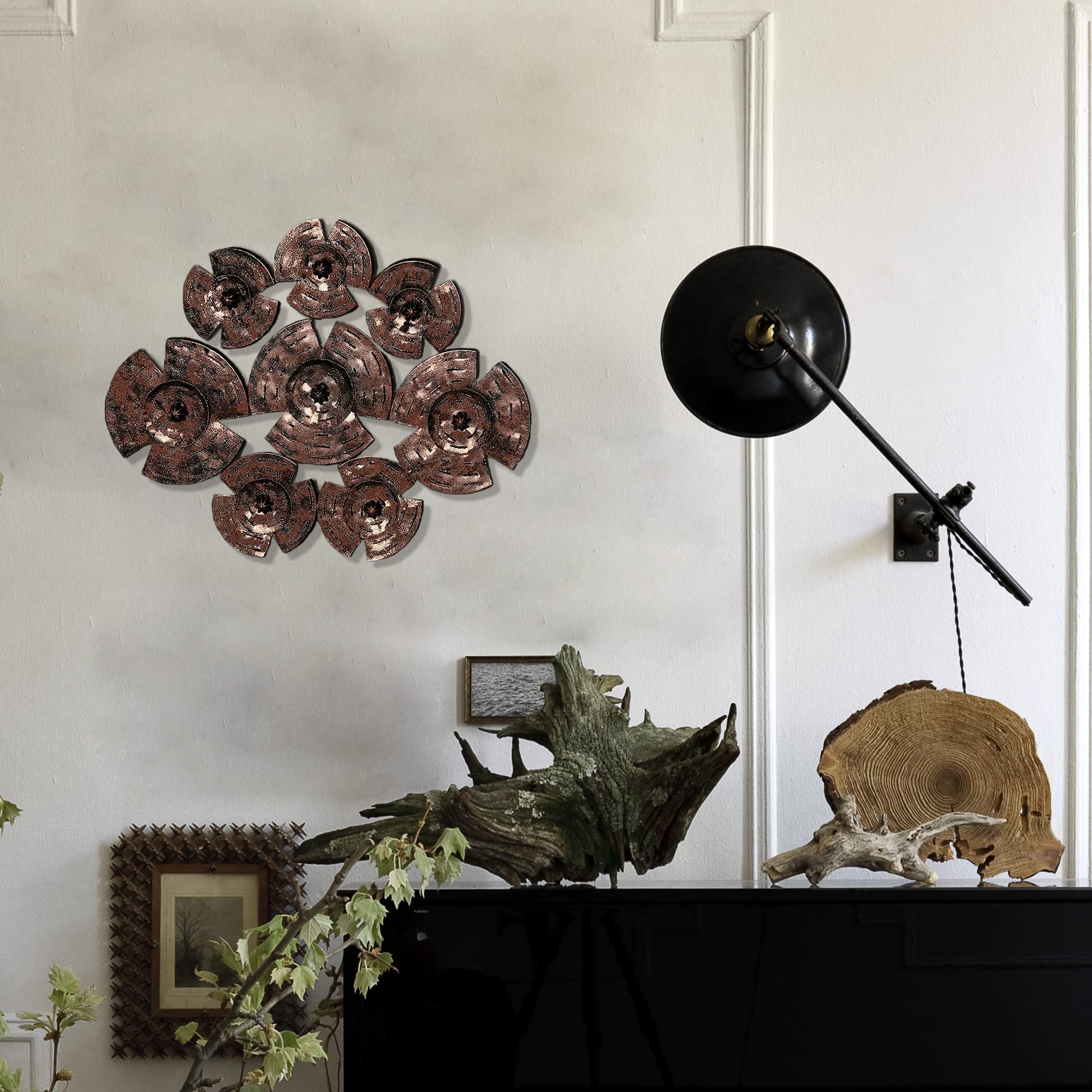 DecorShore Contemporary Metal Wall Art Set - Framed Modern Home Decor in Bronze & Copper - Large Wall Decor for Living Room, Bedroom & Office