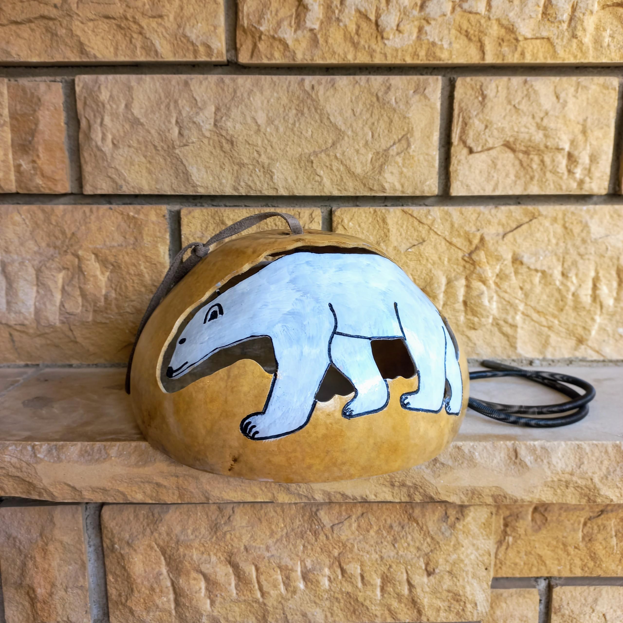 Thunder Gourd Drum - Ice Bear & Whale Design Percussion Instrument | Handmade Thunder Sound Maker | Unique Musical Gift for Bandmates & Music Lovers | Perfect for Meditation, Yoga & Sound Therapy Sessions