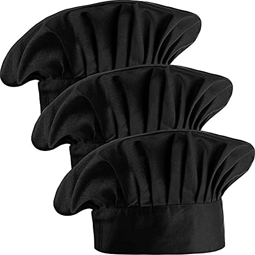 Professional Chef Hats for Adults - Adjustable Elastic Back for Bakers, Sous Chefs & Head Chefs - Pack of 3/6/9/12 - Perfect for Cooking, Baking & Kitchen Staff Uniforms