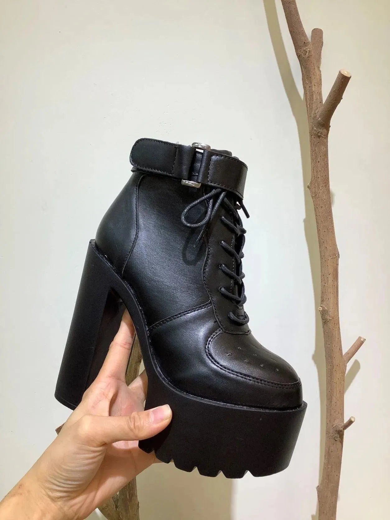 Stylish Black Block Heel Platform Boots for Women - Chunky Heel Ankle Boots Fashion Shoes - Perfect for Office, Party & Night Out