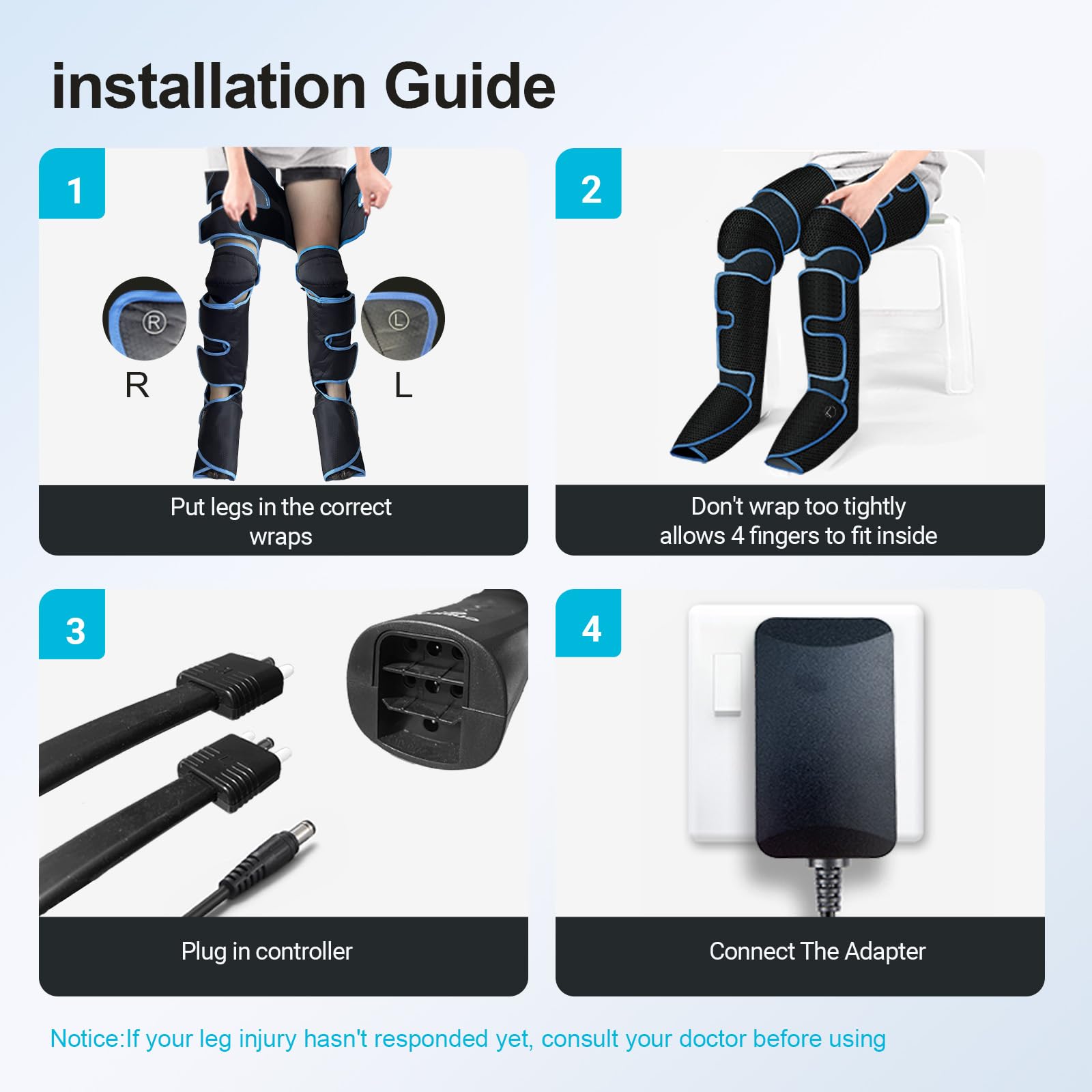 Heated Leg Massager for Circulation & Pain Relief - FSA/HSA Eligible Air Compression Massage for Muscle Fatigue, Cramps, Swelling & Edema - Perfect Christmas Gift for Parents - Ideal for Home Use, Office Relaxation & Post-Workout Recovery