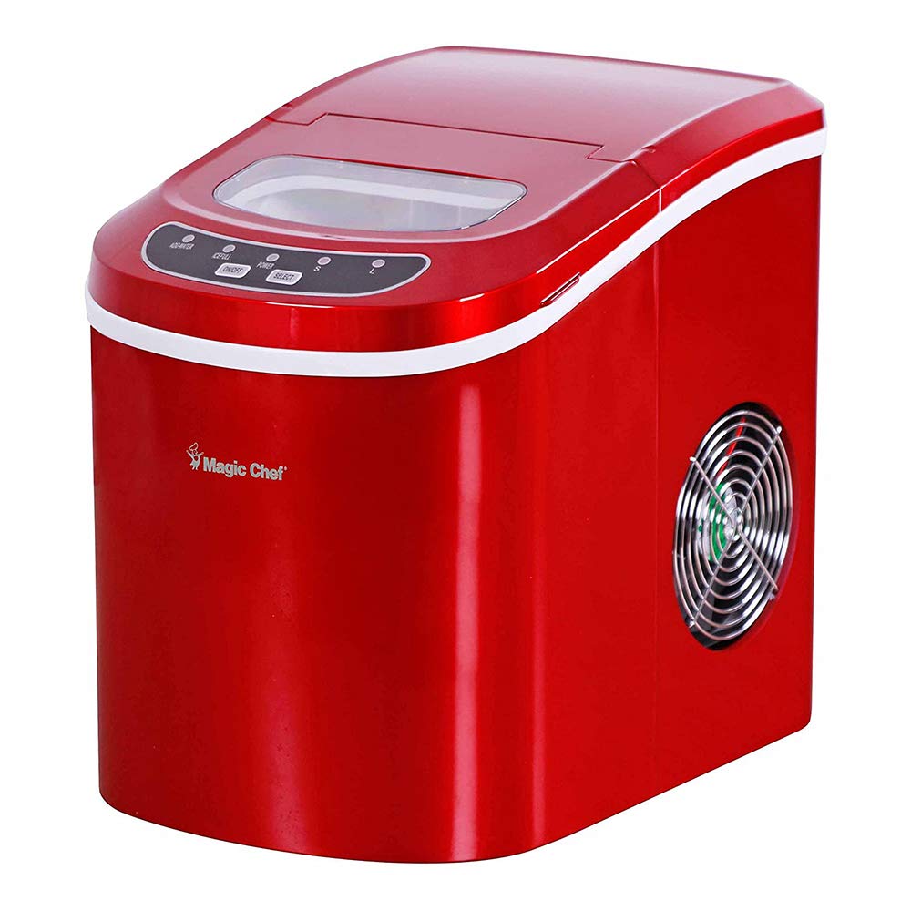 Magic Chef Portable Countertop Ice Maker - 27 lbs Daily Ice Production for Kitchen, Home Bar & Parties | Compact Tabletop Ice Machine for Cocktails, Beverages & Outdoor Gatherings (Available in Multiple Colors)