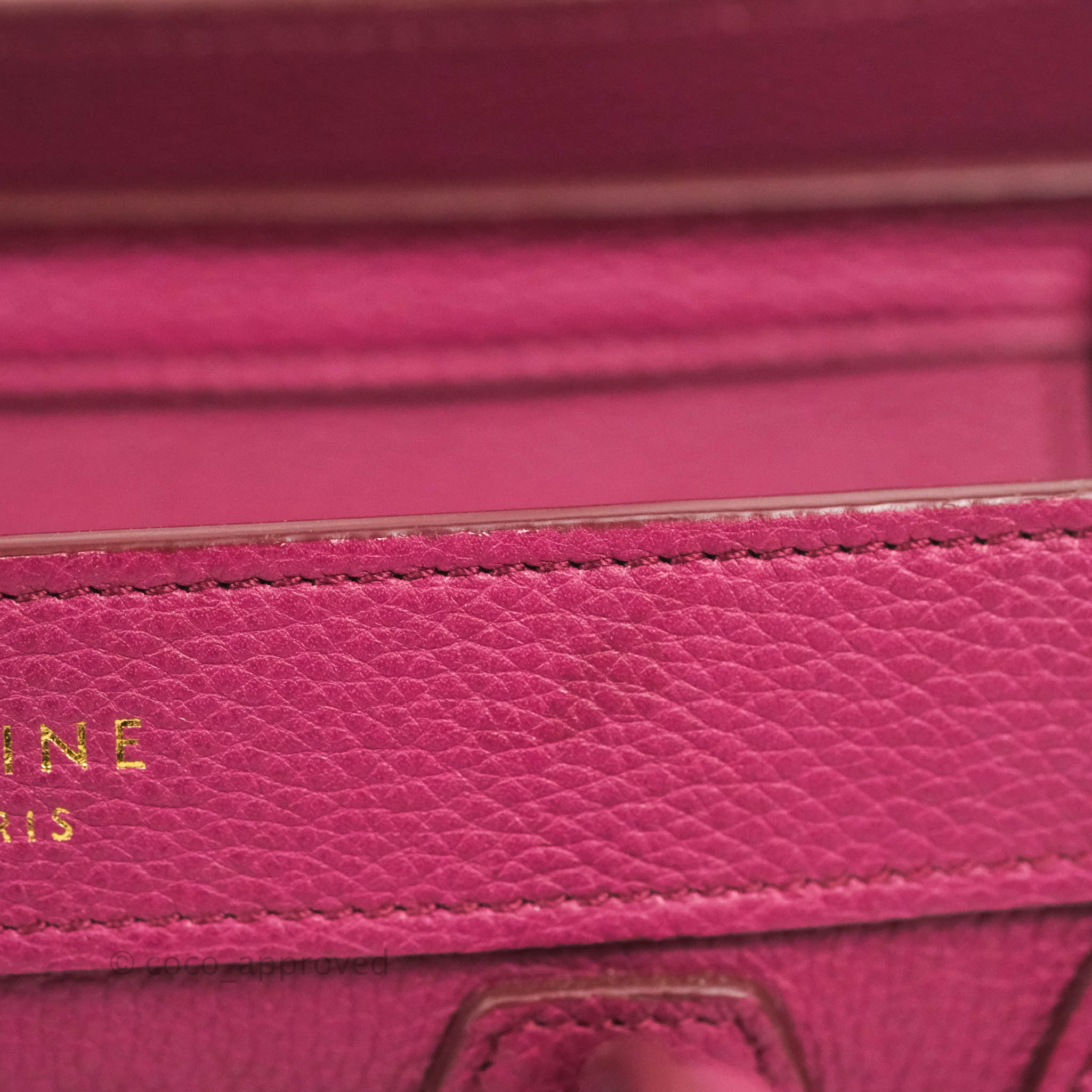 Celine Nano Luggage Bag in Plum Drummed Calfskin Leather - Stylish Crossbody Purse for Women, Perfect for Work, Travel & Everyday Use