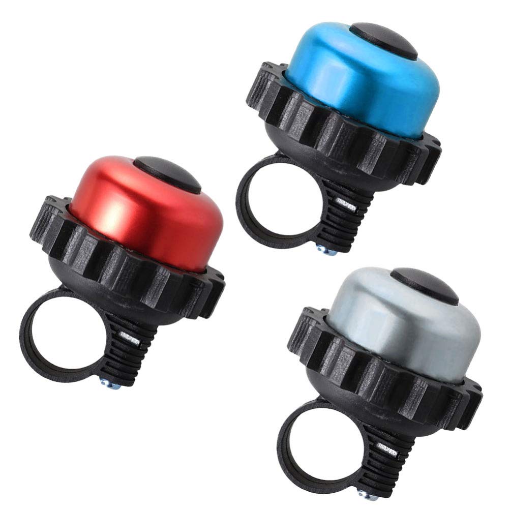Garneck 3-Piece Aluminum Alloy Bike Bell Set - Loud Bicycle Horn for Mountain & Road Bikes (Silver) | Durable Cycling Accessories for Commuting, Exercise & Outdoor Adventures