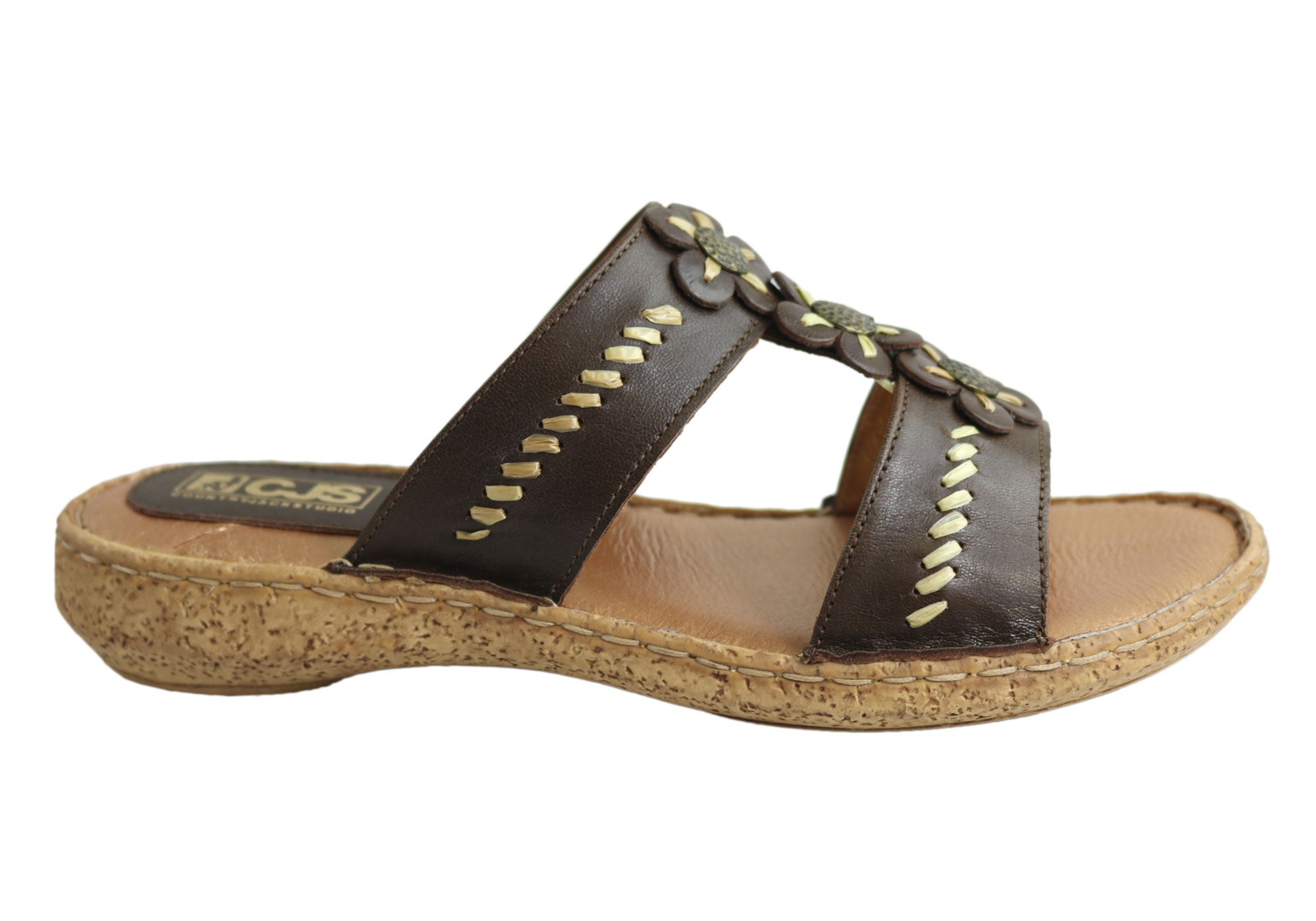 Country Jacks C391 Women's Comfort Sandals - Italian Made Leather Summer Sandals for Walking, Travel & Beach Vacations