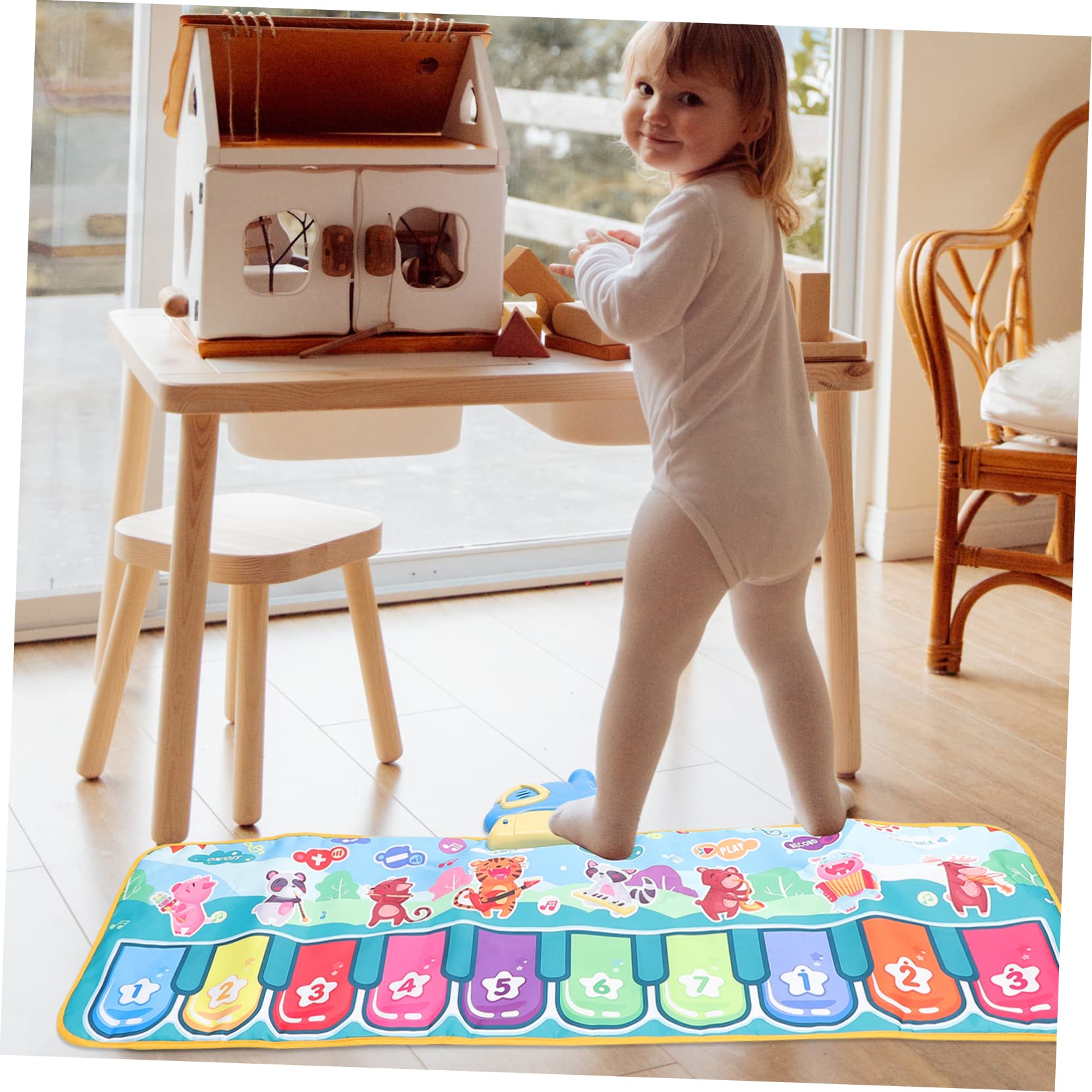 iBasenice 4-Piece Musical Piano Play Mat for Toddlers - Interactive Electronic Touch Floor Toy with Xylophone Components, Perfect for Baby Girls & Boys | Great for Playtime, Early Childhood Music Education & Sensory Development