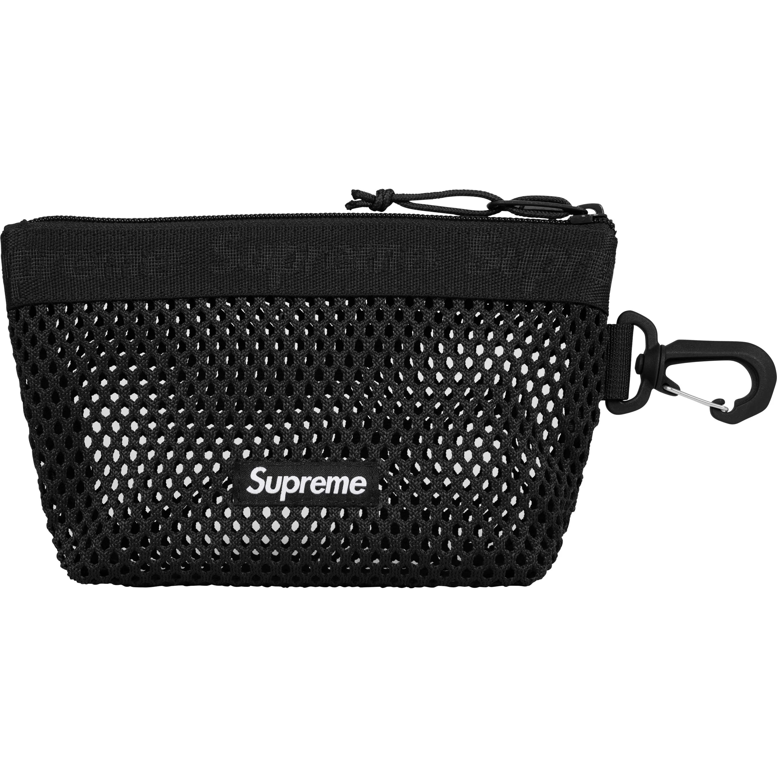 Supreme SS25 Mesh Mini Pouch Black - Compact Crossbody Bag for Travel, Gym & Everyday Essentials | Water-Resistant & Lightweight Design
