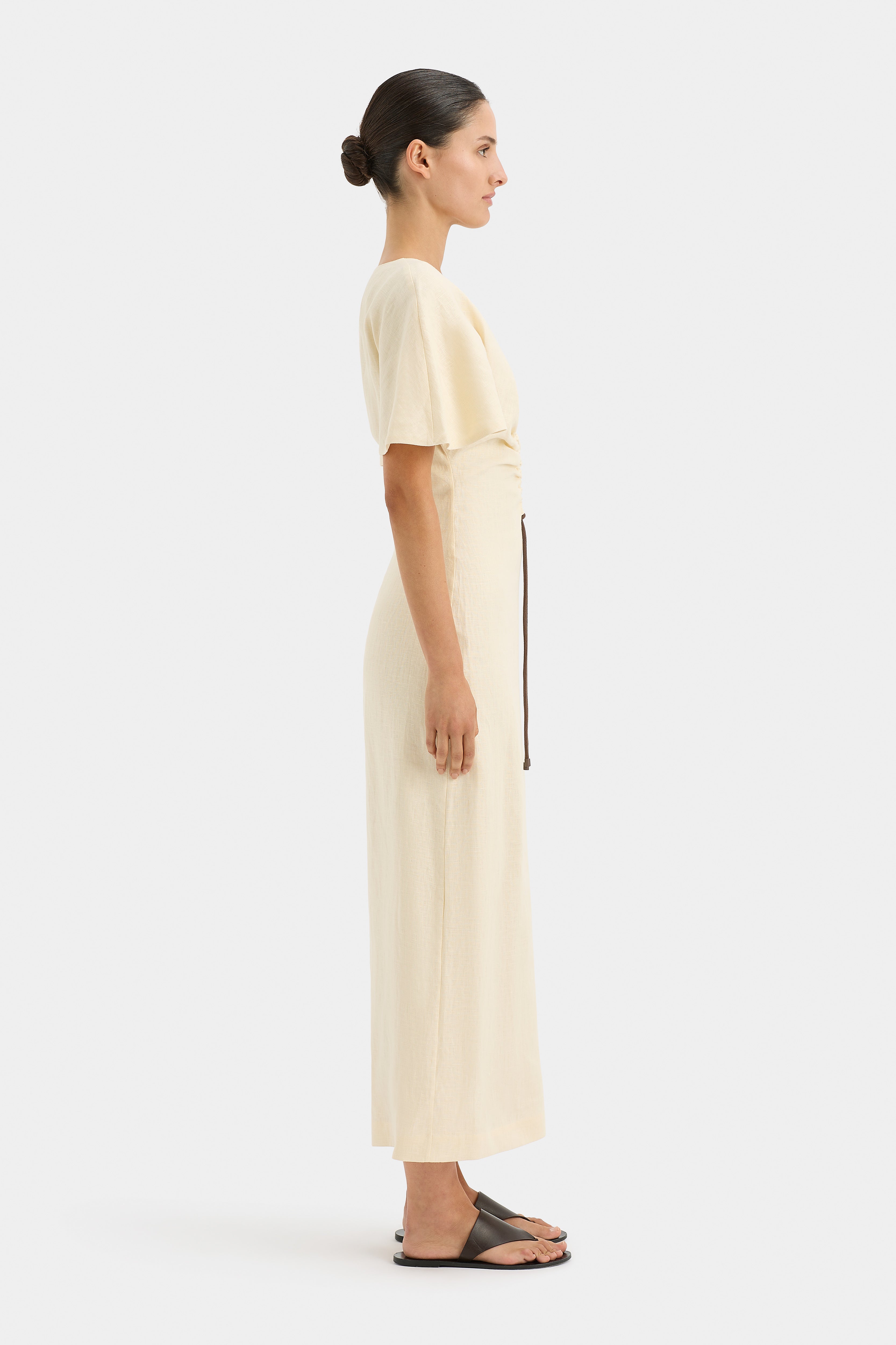Josefina Elegant V-Neck Dress with Belt - Perfect for Office, Party & Special Occasions