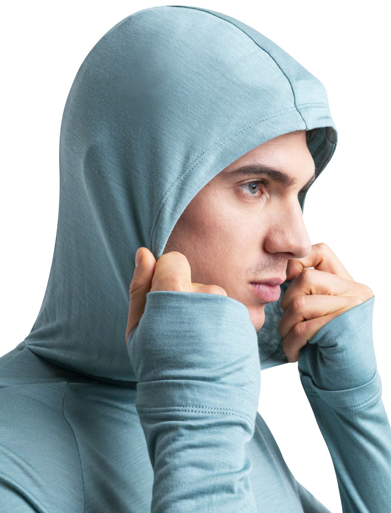 125 Cool Lite Merino Blend Sphere Long Sleeve Hoodie for Men - Breathable & Lightweight Performance Hooded Sweatshirt - Perfect for Hiking, Running & Outdoor Activities