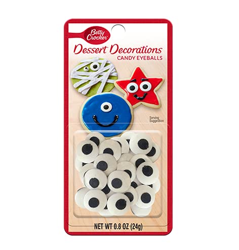 Betty Crocker Large Candy Eyeballs 0.8oz (Pack of 1) - Halloween Decorations, Cake Toppers & Party Treats for Spooky Baking Fun