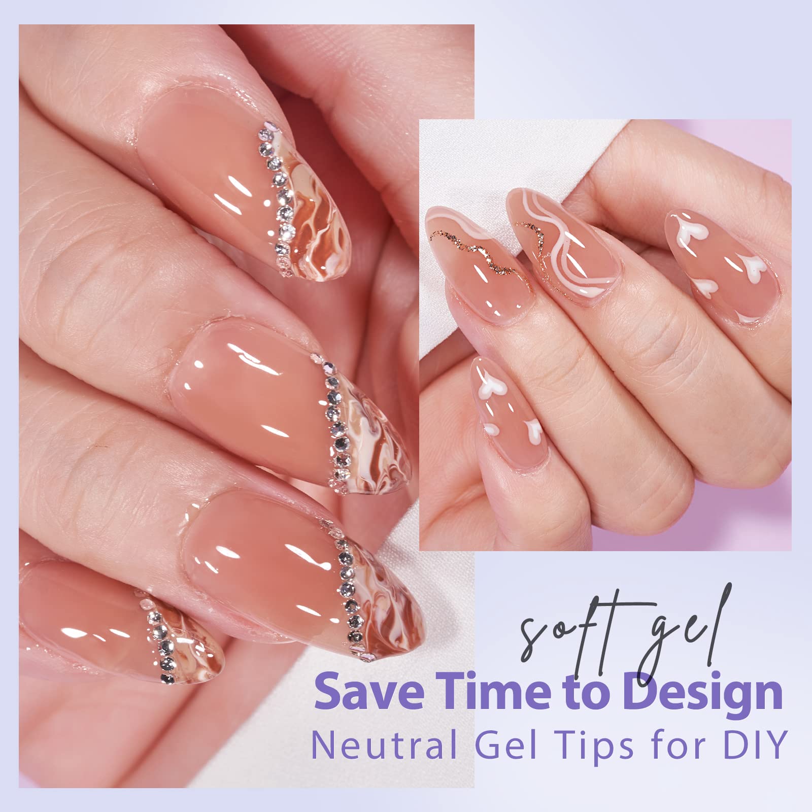 BTArtbox Almond Nail Tips - 150pcs Medium Fake Nails Kit with Soft Gel, Nail Glue, Top Coat & UV Lamp | Pre-Colored Press On Nails for DIY Nail Art | Perfect for Home Manicure, Salon Use & Special Occasions