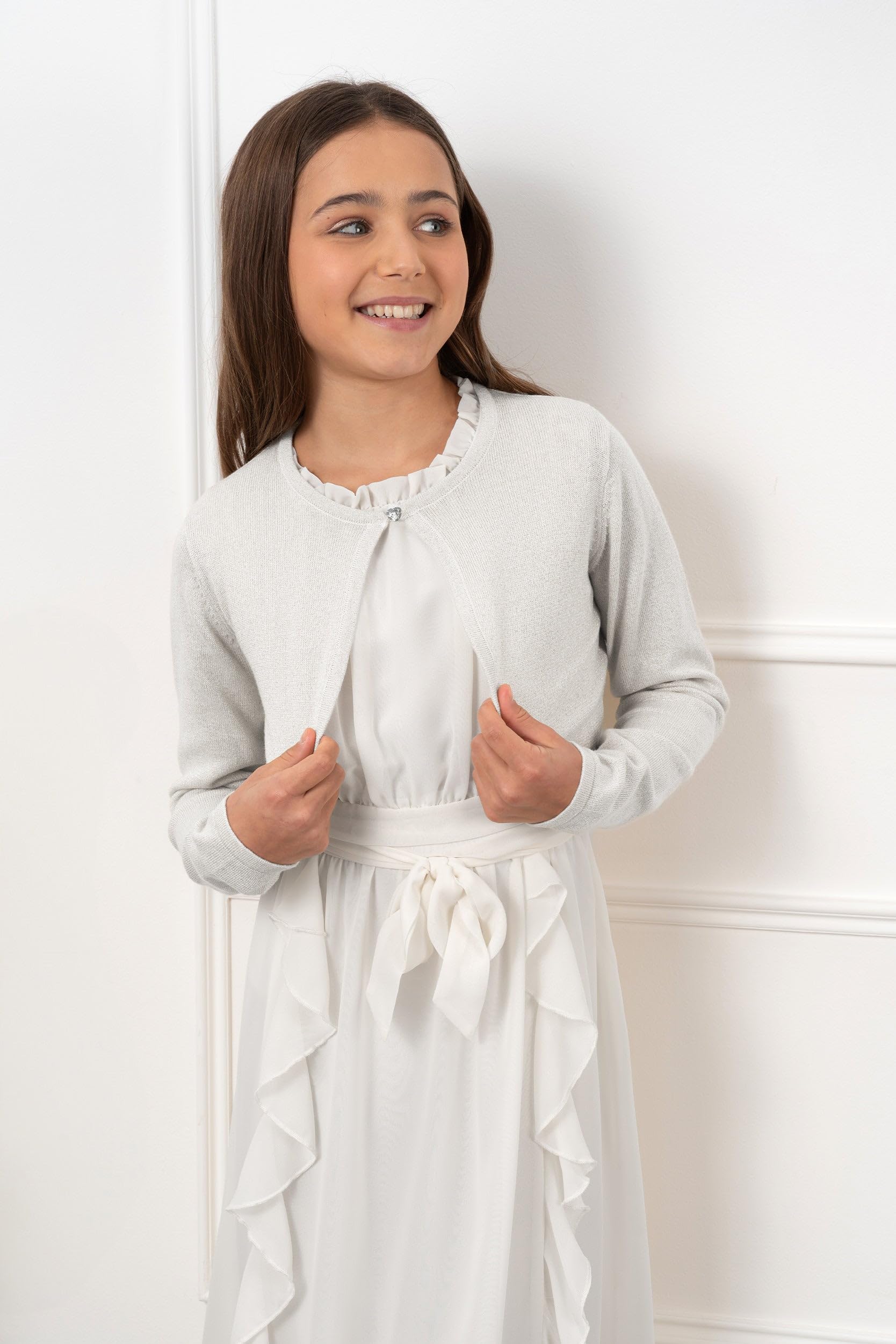 Black Butterfly Girls Long Sleeve Sparkle Cardigan for Kids - Elegant Shrug for Birthday Parties, School Events & Special Occasions