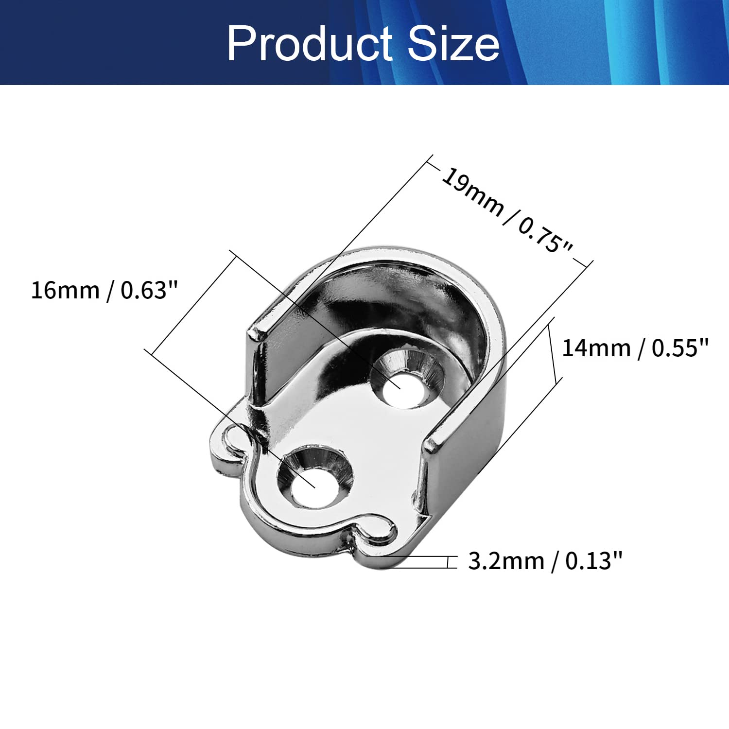 U-Shaped Closet Rod Bracket - Heavy Duty 19mm Pole Socket for Shower Rod & Closet Organization (2 Pack) - Perfect for Bedroom, Bathroom & Walk-in Closet Storage Solutions